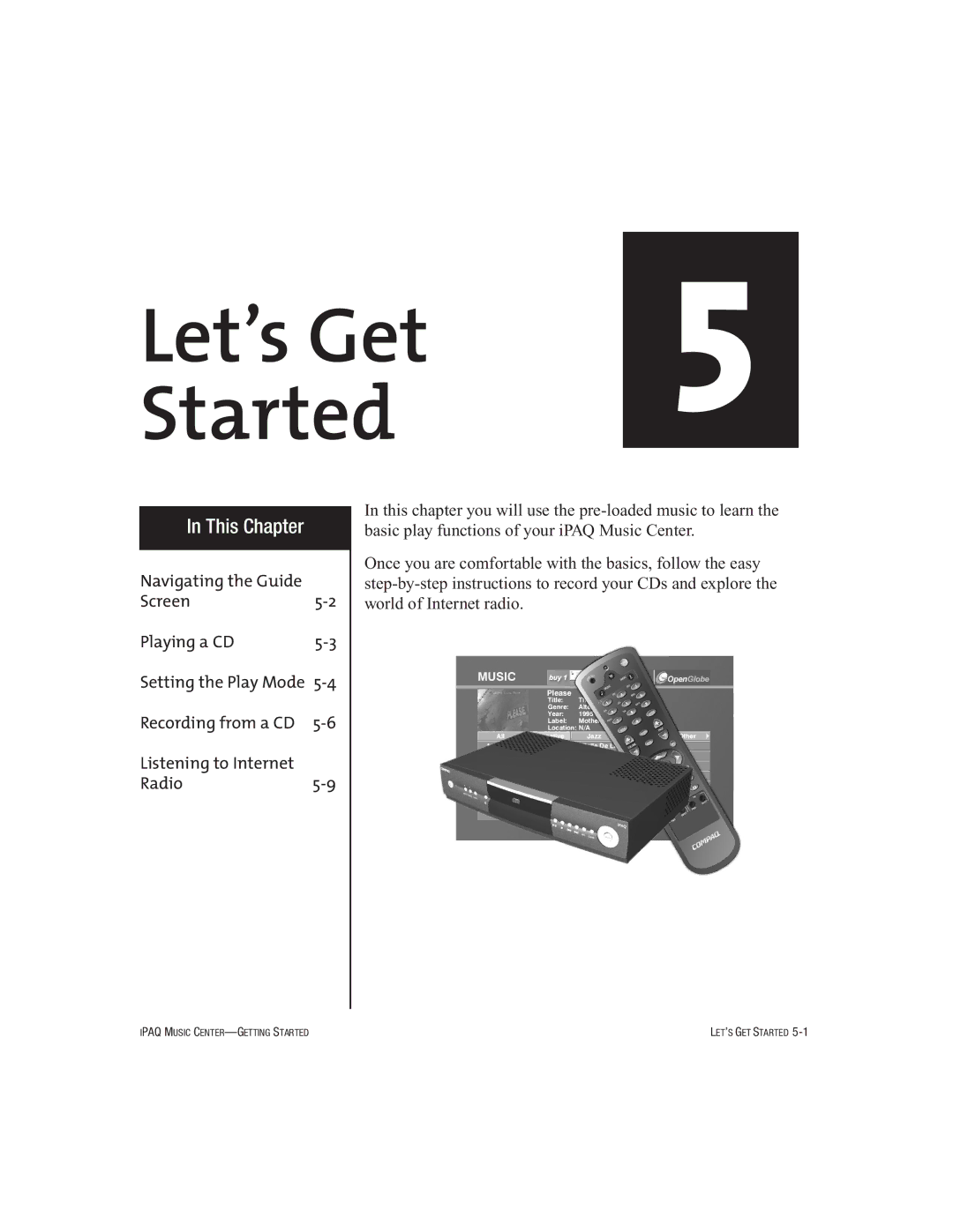 HP Music MC-1 manual Let’s Get Started 