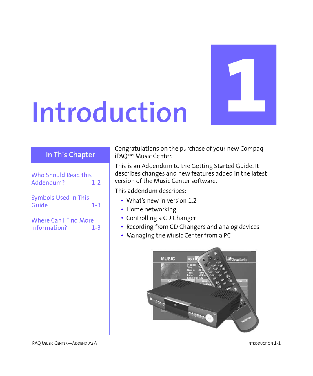 HP Music MC-1 manual Introduction 