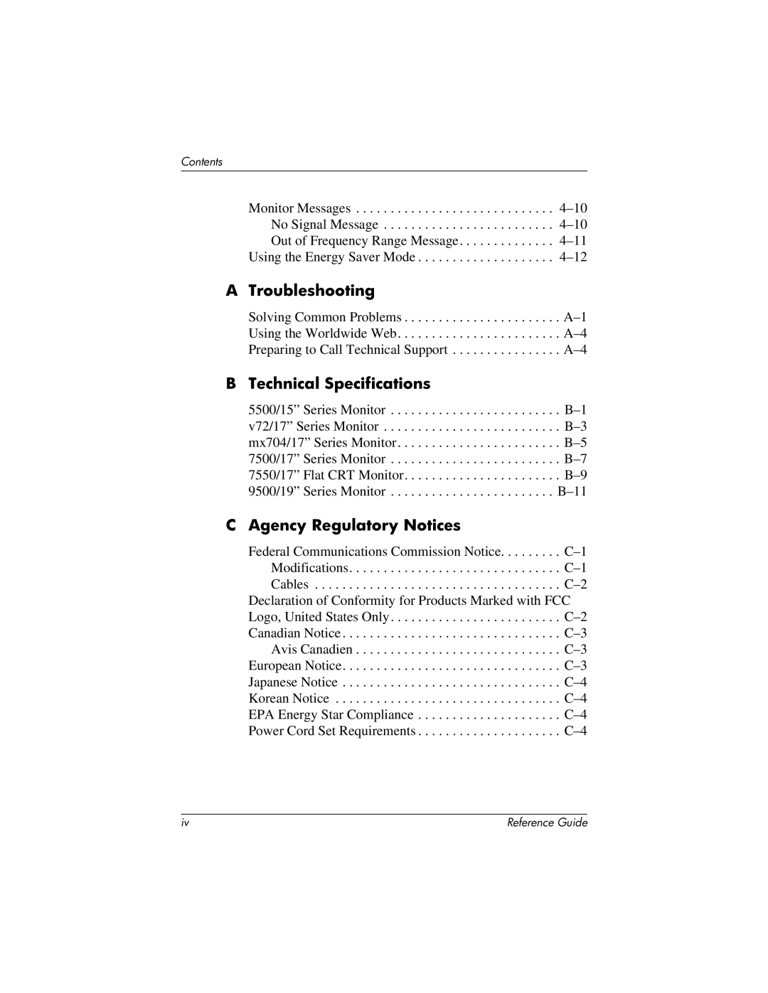 HP mx704 17 inch CRT manual Troubleshooting 