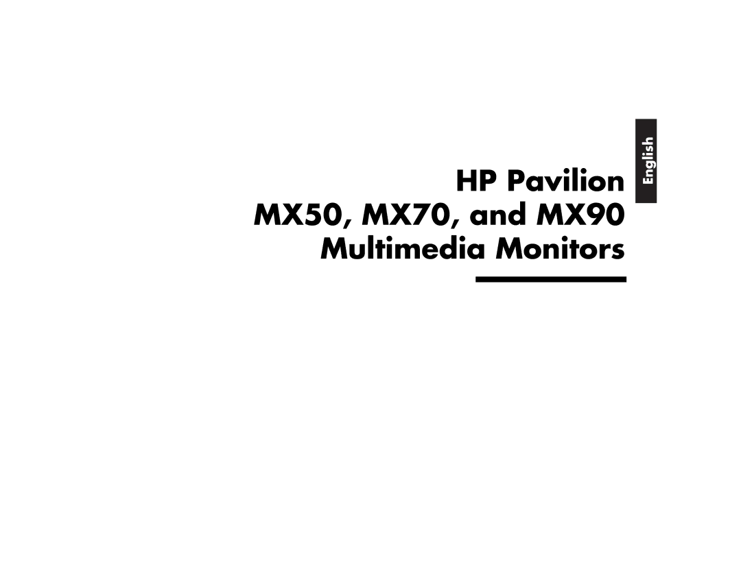 HP manual HP Pavilion MX50, MX70, and MX90 Multimedia Monitors 