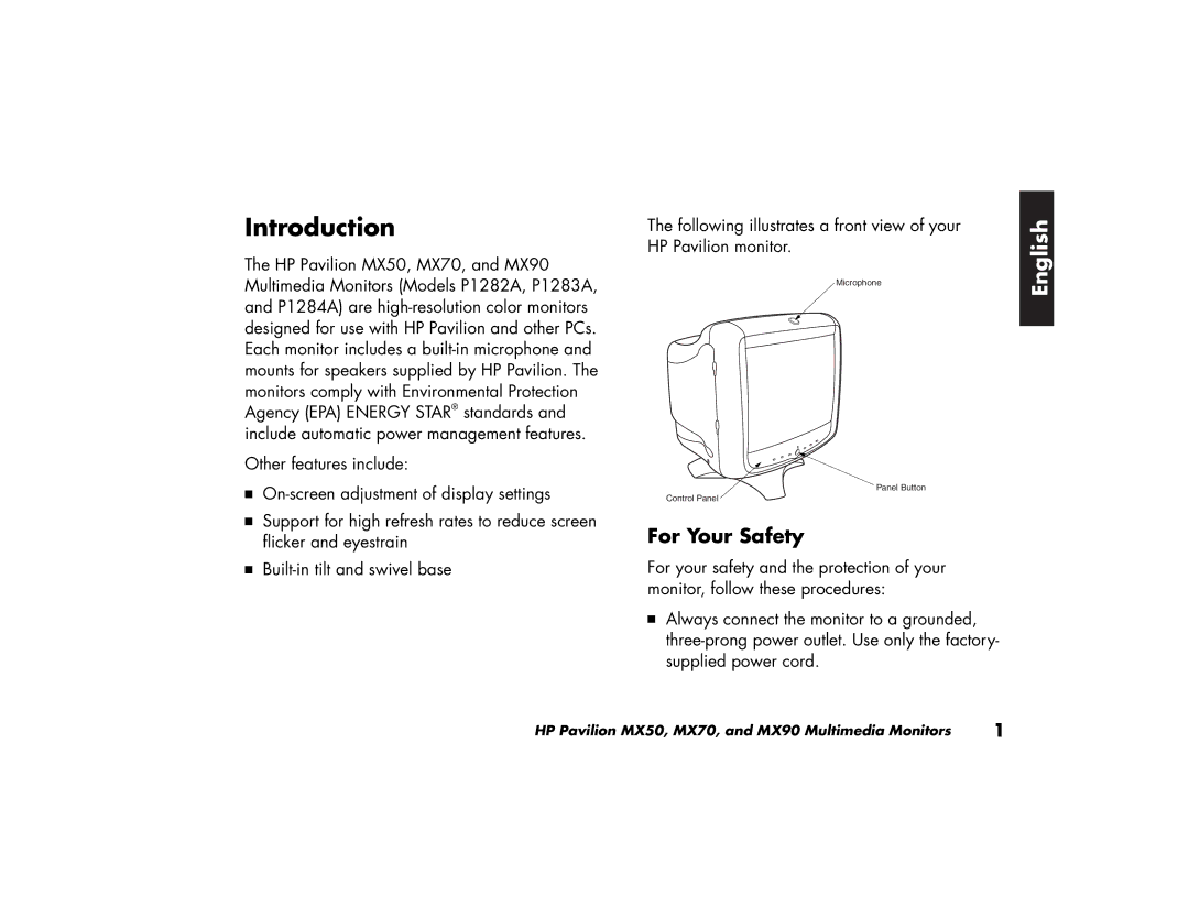 HP MX70, MX90 manual Introduction, For Your Safety 