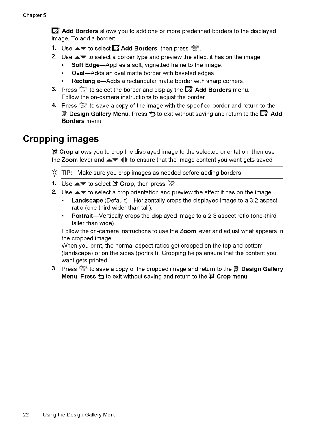 HP Mz67 manual Cropping images 