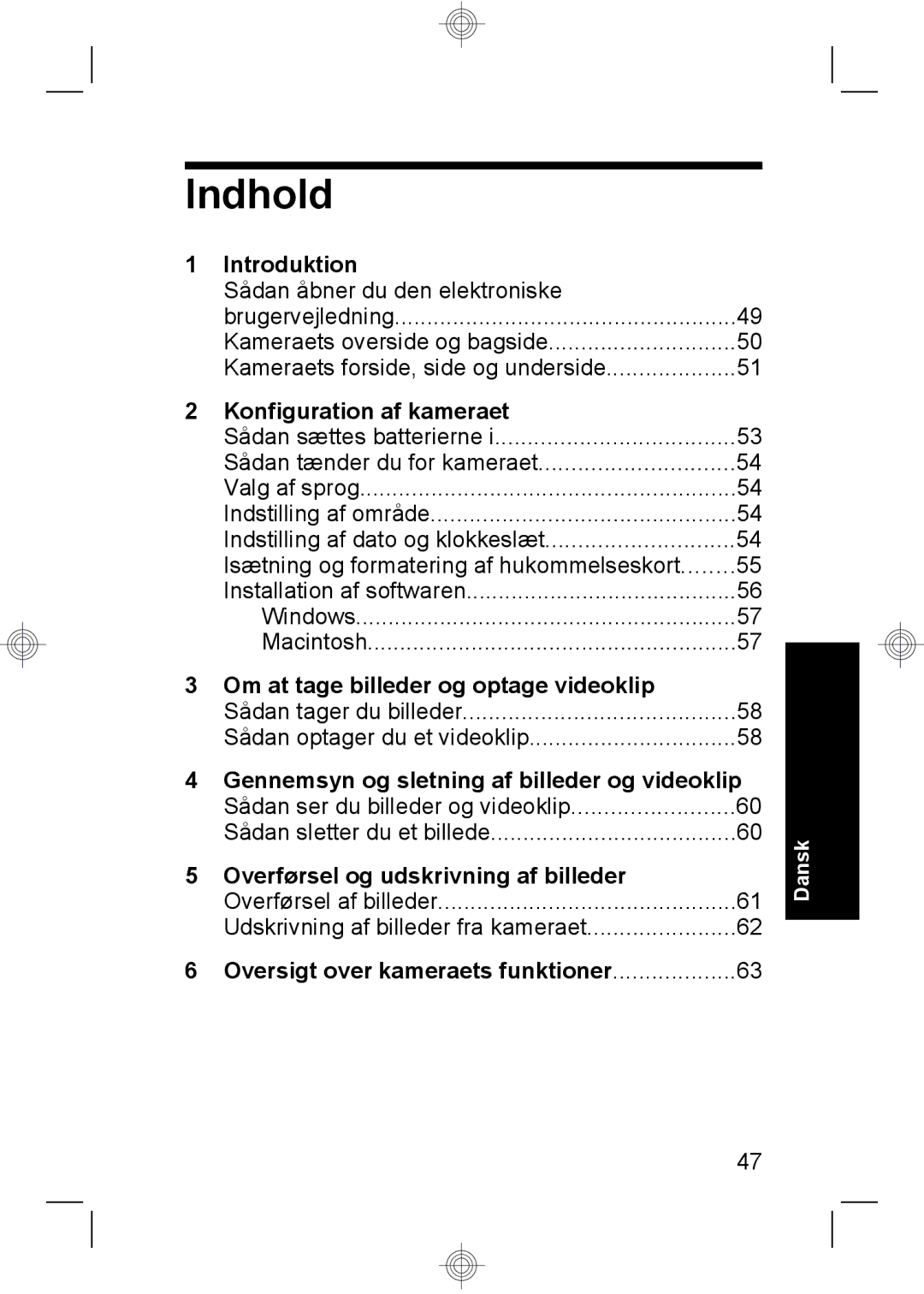 HP Mz67 manual Indhold 