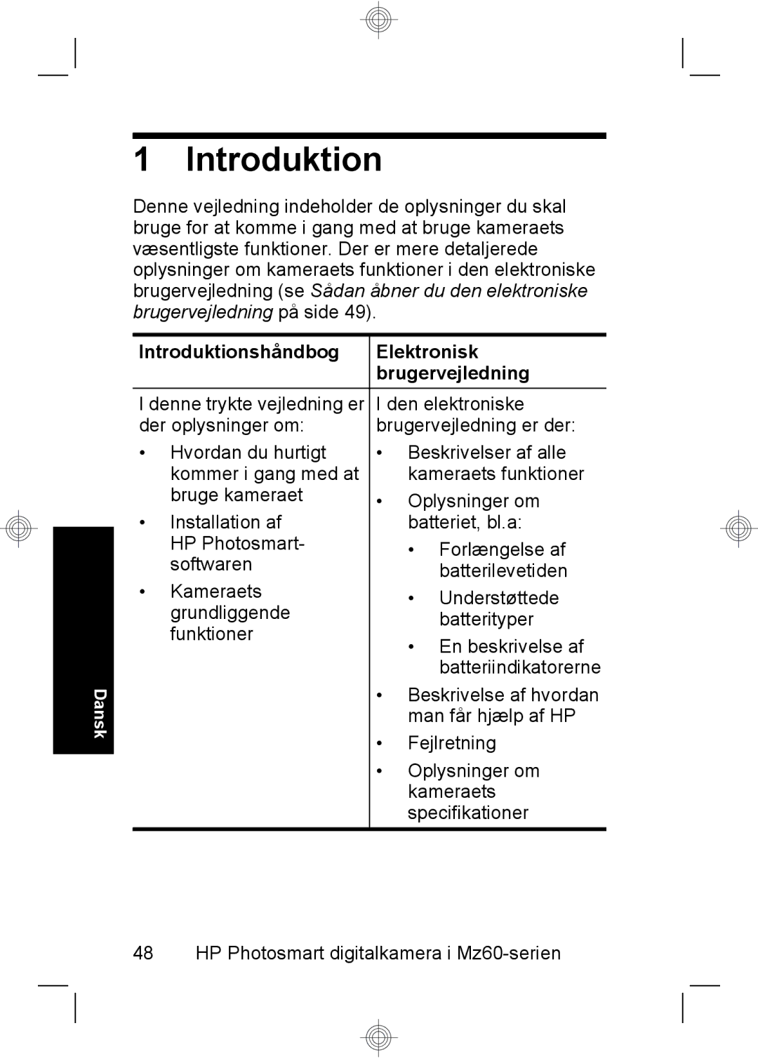 HP Mz67 manual Introduktionshåndbog Elektronisk Brugervejledning 