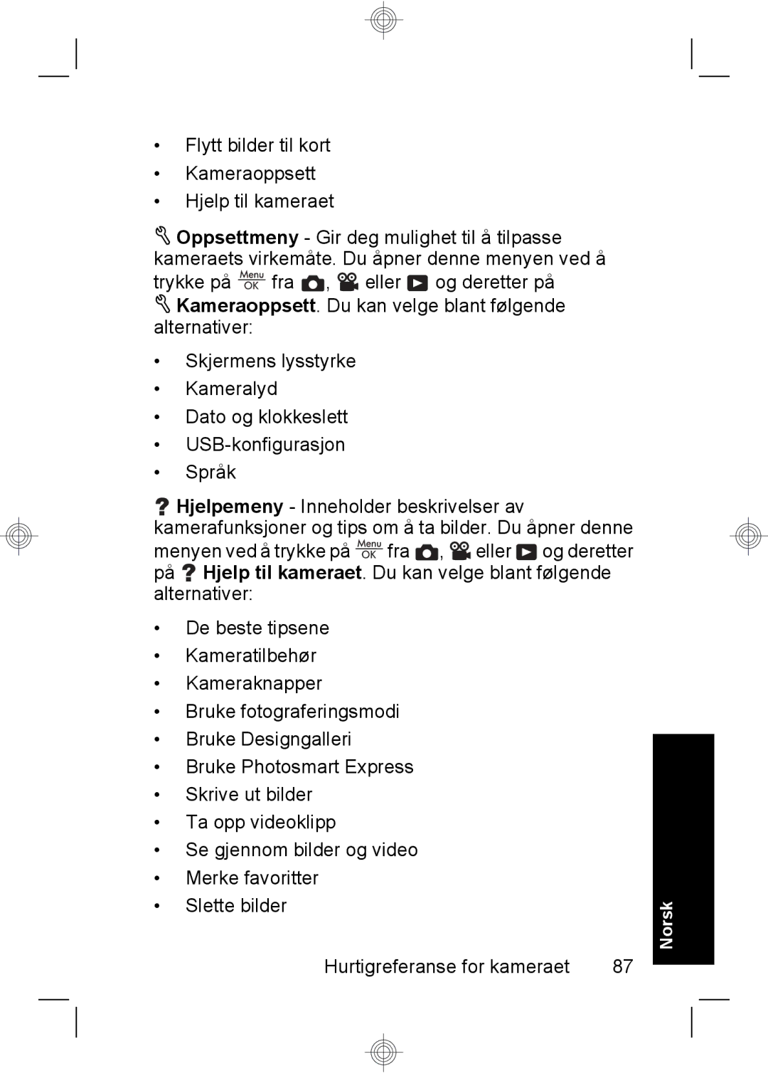 HP Mz67 manual Flytt bilder til kort Kameraoppsett Hjelp til kameraet 