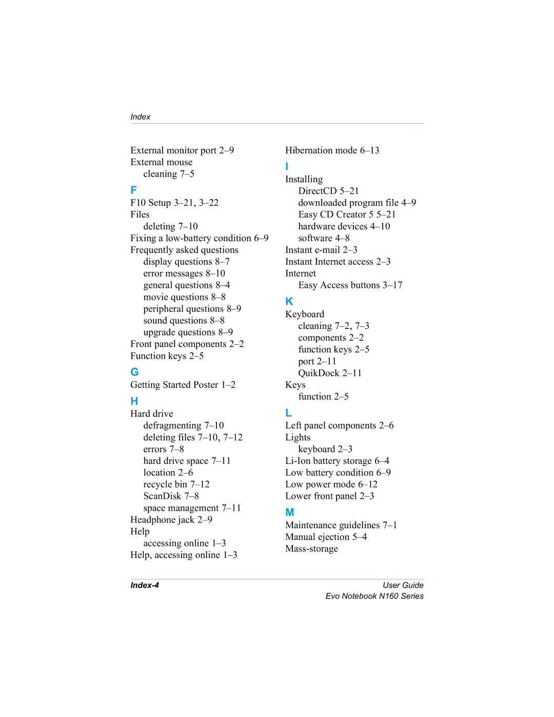 HP n160 manual Huuruphvvdjhv±, Dffhvvlqjrqolqh±, Qvwdqwhpdlo±, 0DVVVWRUDJH 