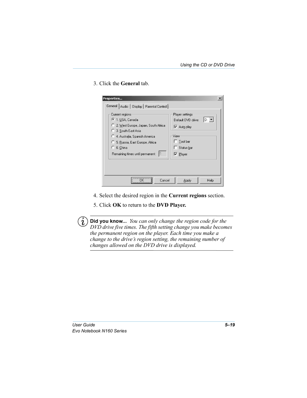 HP n160 manual Olfnwkh*Hqhudowde, OLFN2.WRUHWXUQWRWKH93OD\HU 