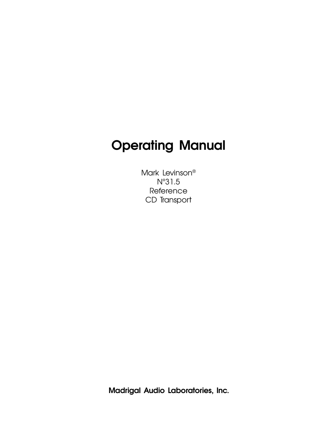 HP N31.5 manual Operating Manual 