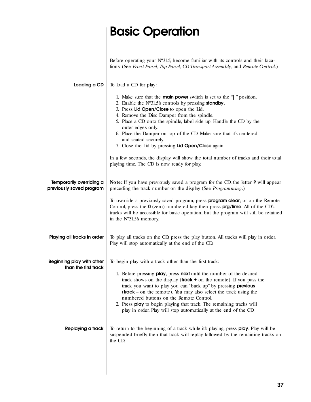 HP N31.5 manual Basic Operation 