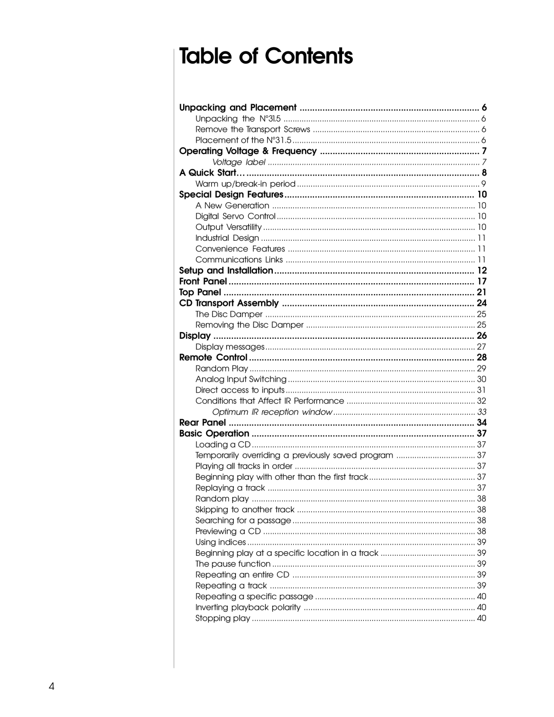 HP N31.5 manual Table of Contents 