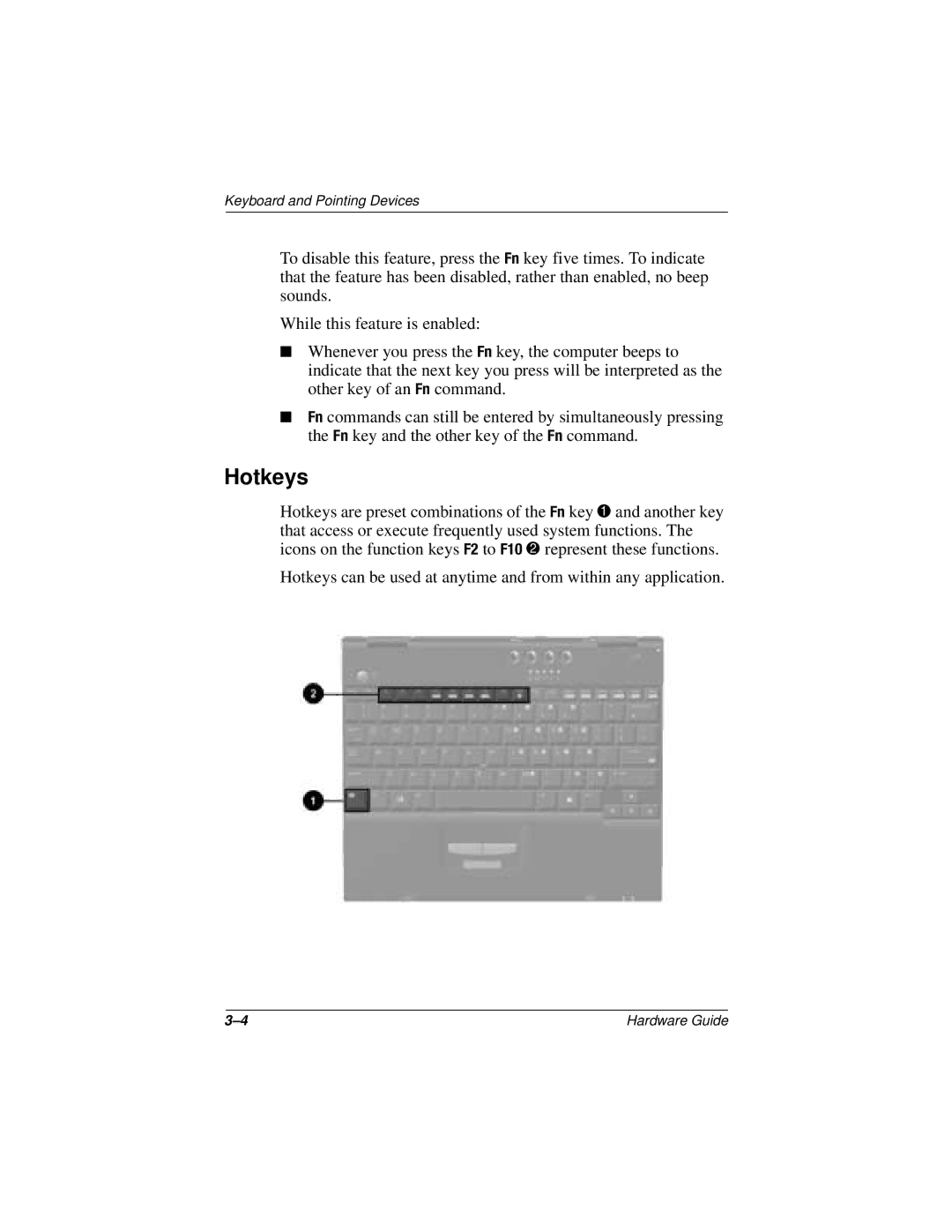 HP n400c manual Hotkeys 