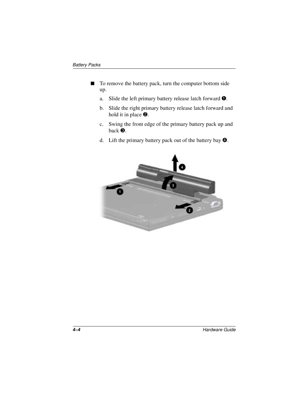 HP n400c manual Battery Packs 