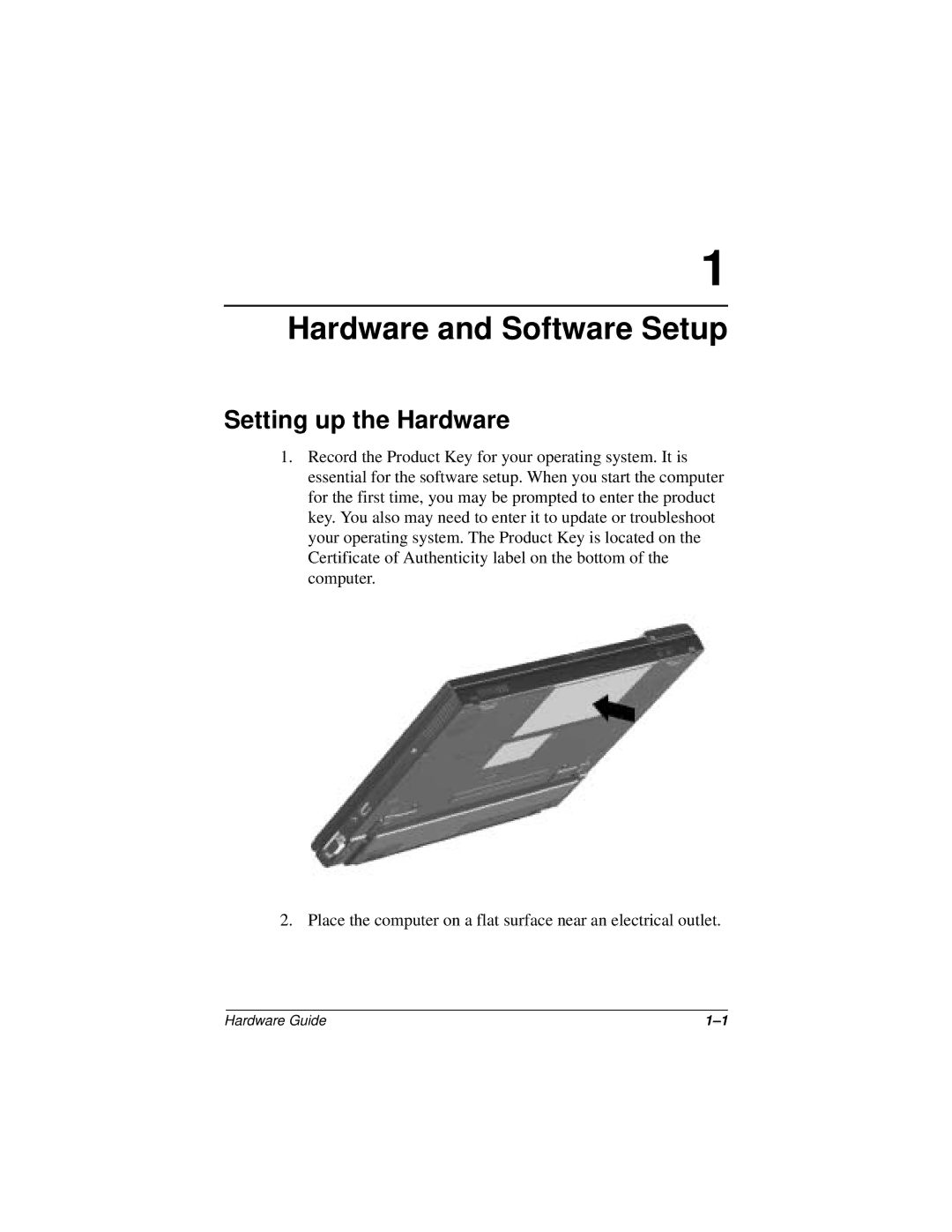 HP n400c manual Hardware and Software Setup, Setting up the Hardware 