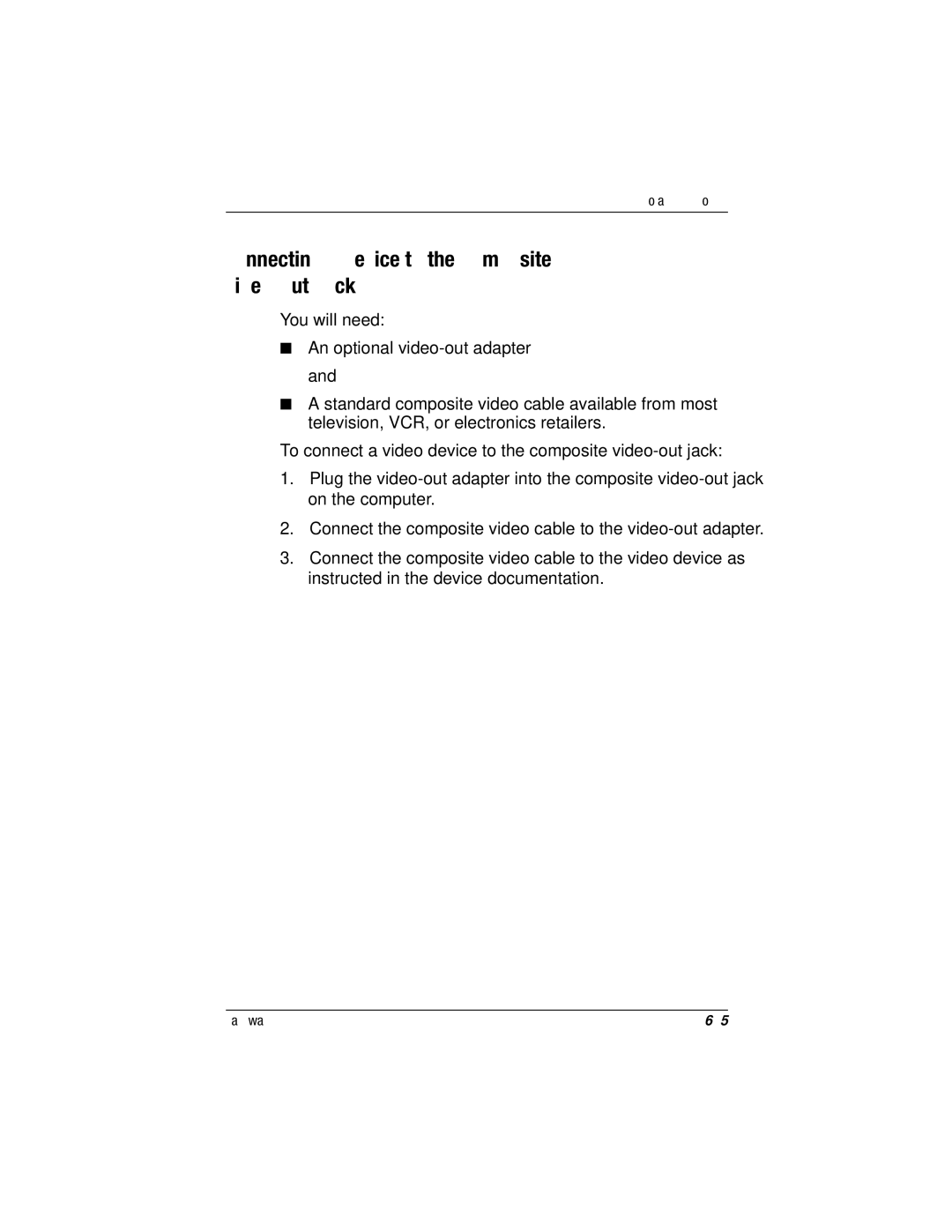 HP n400c manual Connecting a Device to the Composite Video-Out Jack 