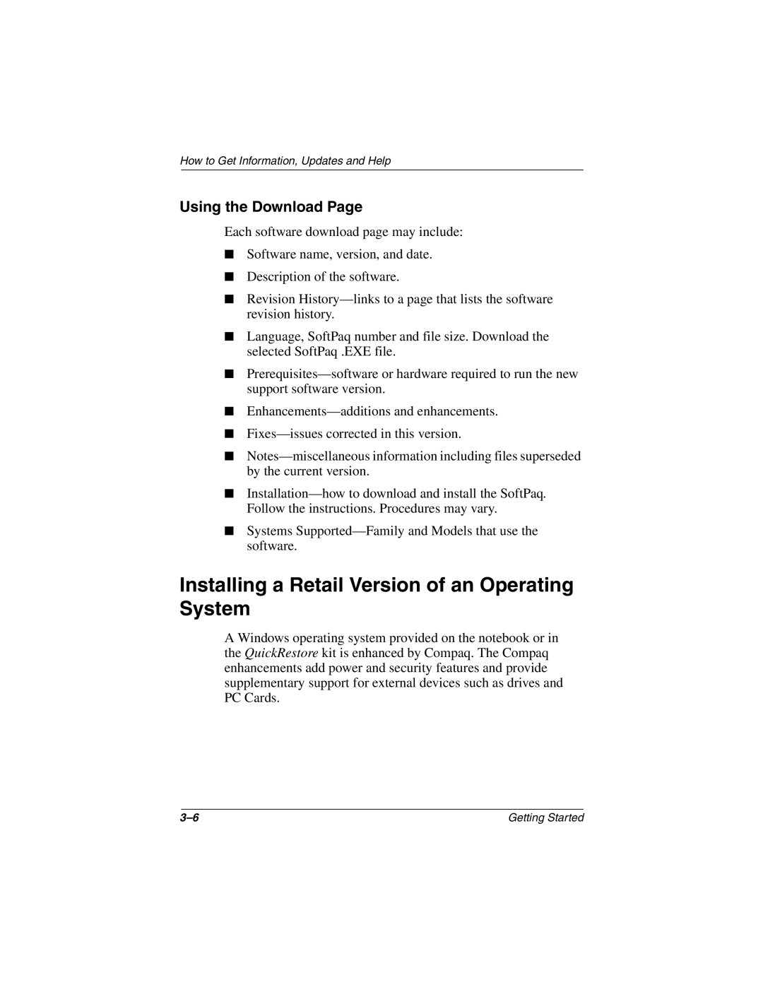 HP n410c manual Installing a Retail Version of an Operating System, Using the Download 