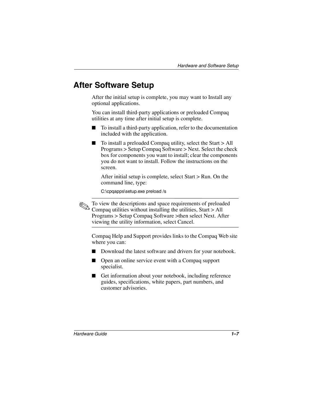 HP n410c manual After Software Setup 