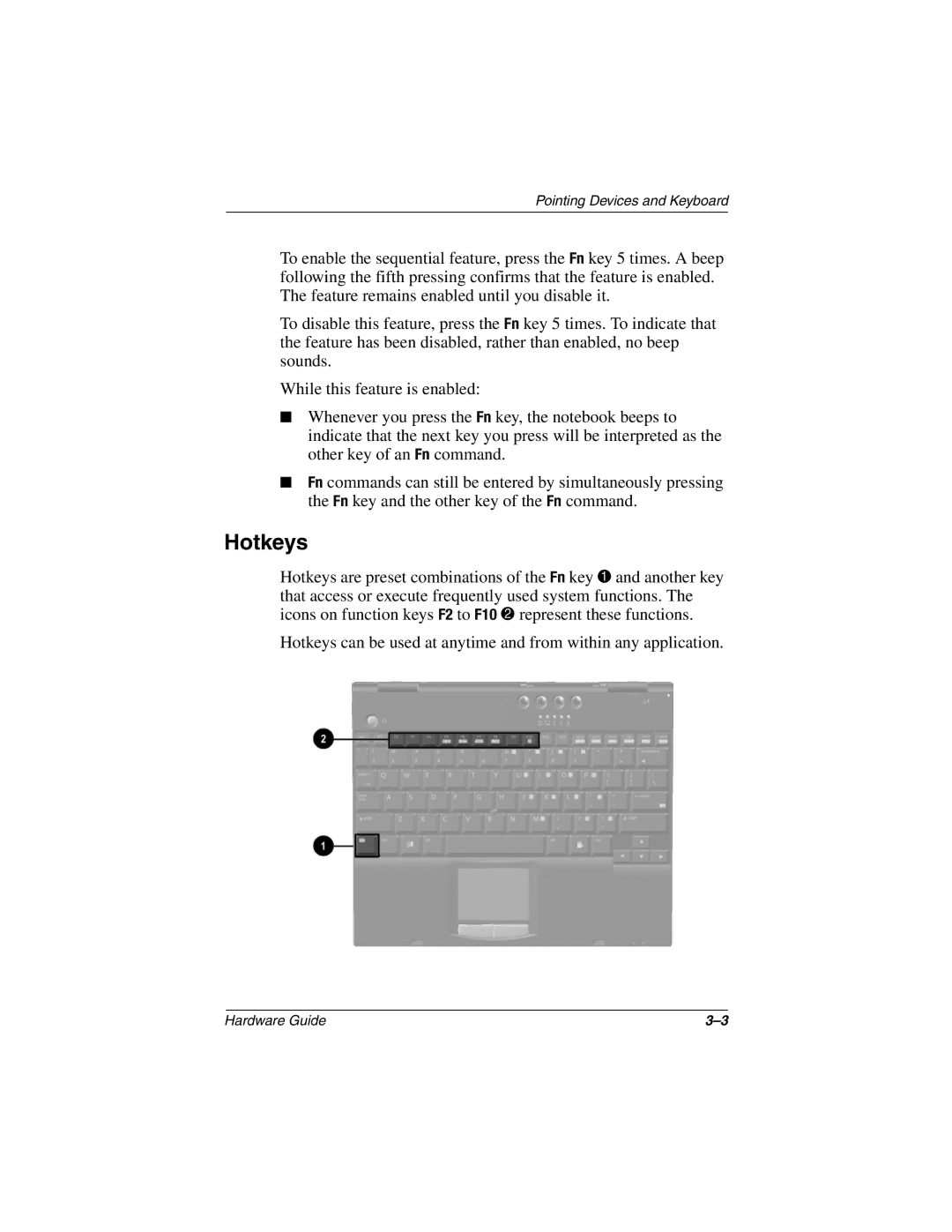 HP n410c manual Hotkeys 