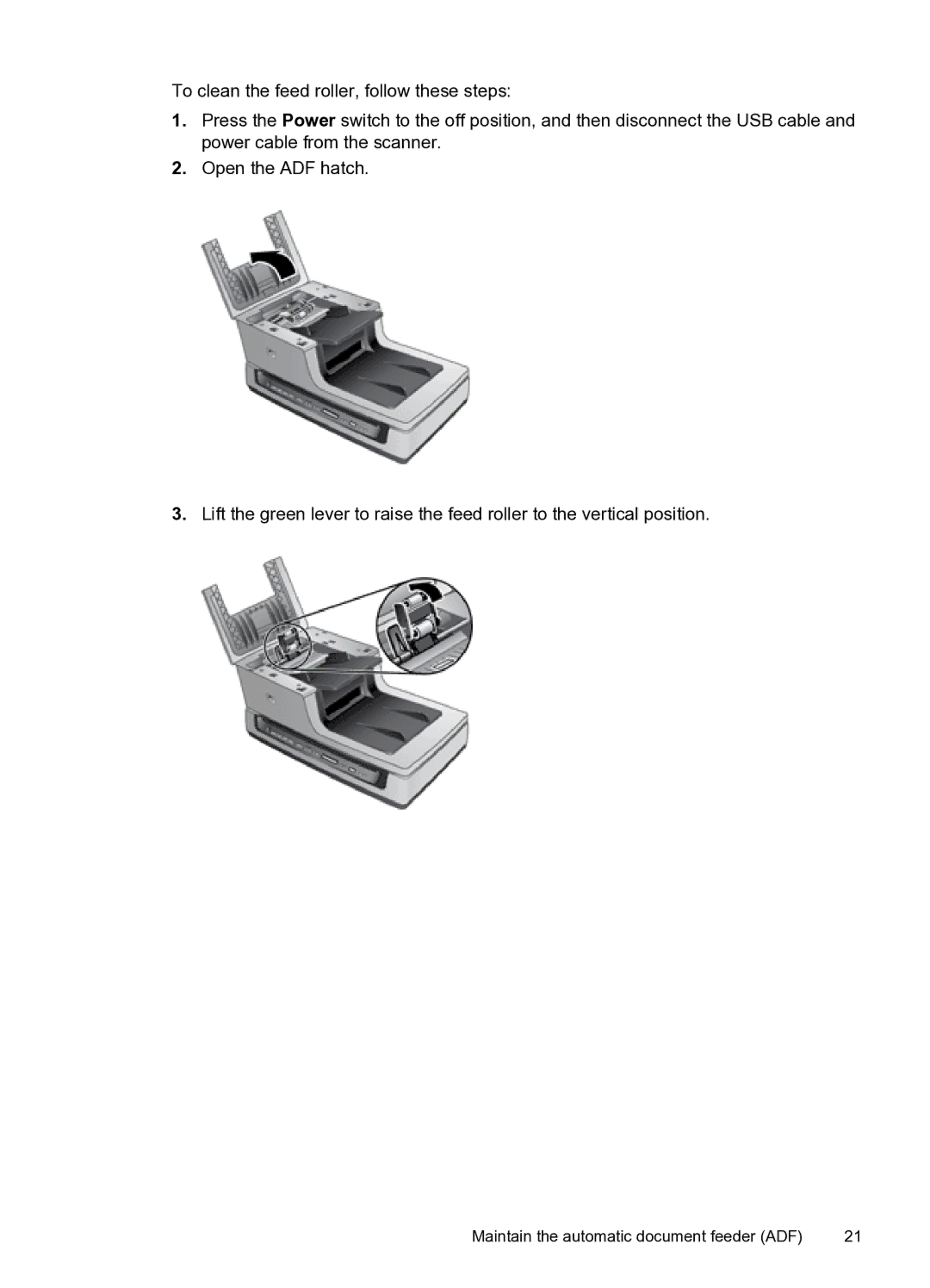 HP N8400 manual Maintain the automatic document feeder ADF 