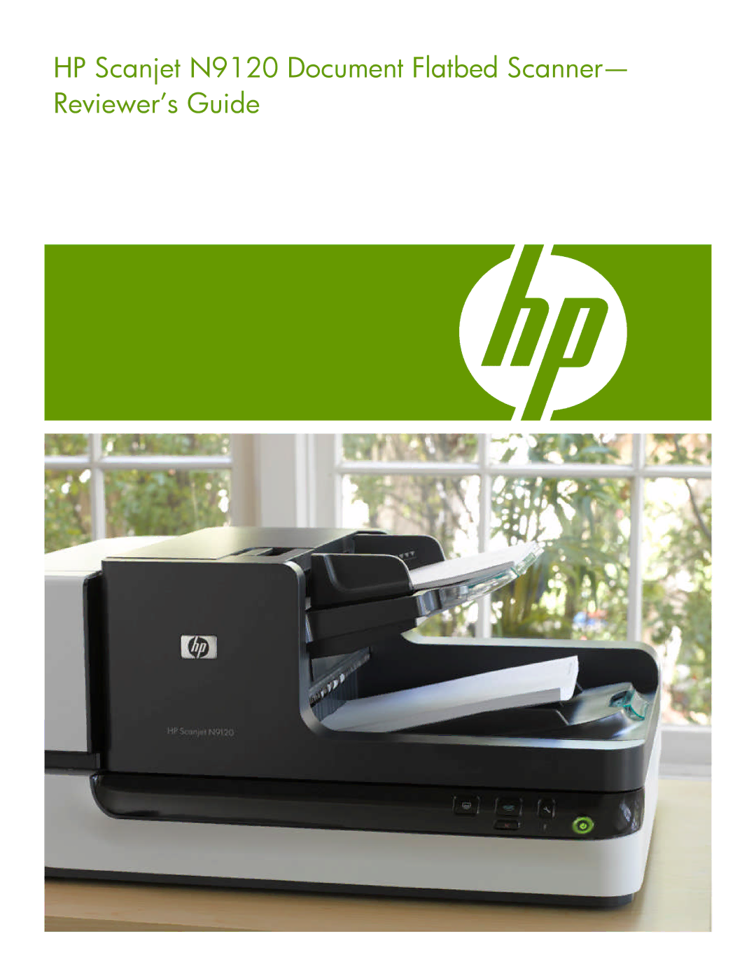 HP manual HP Scanjet N9120 Document Flatbed Scanner- Reviewer’s Guide 