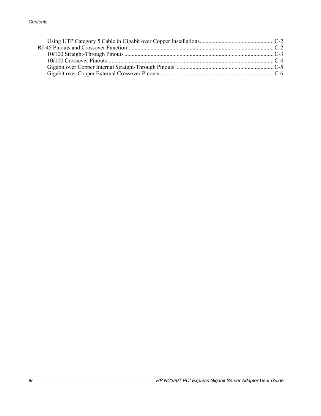 HP NC320T manual Contents 