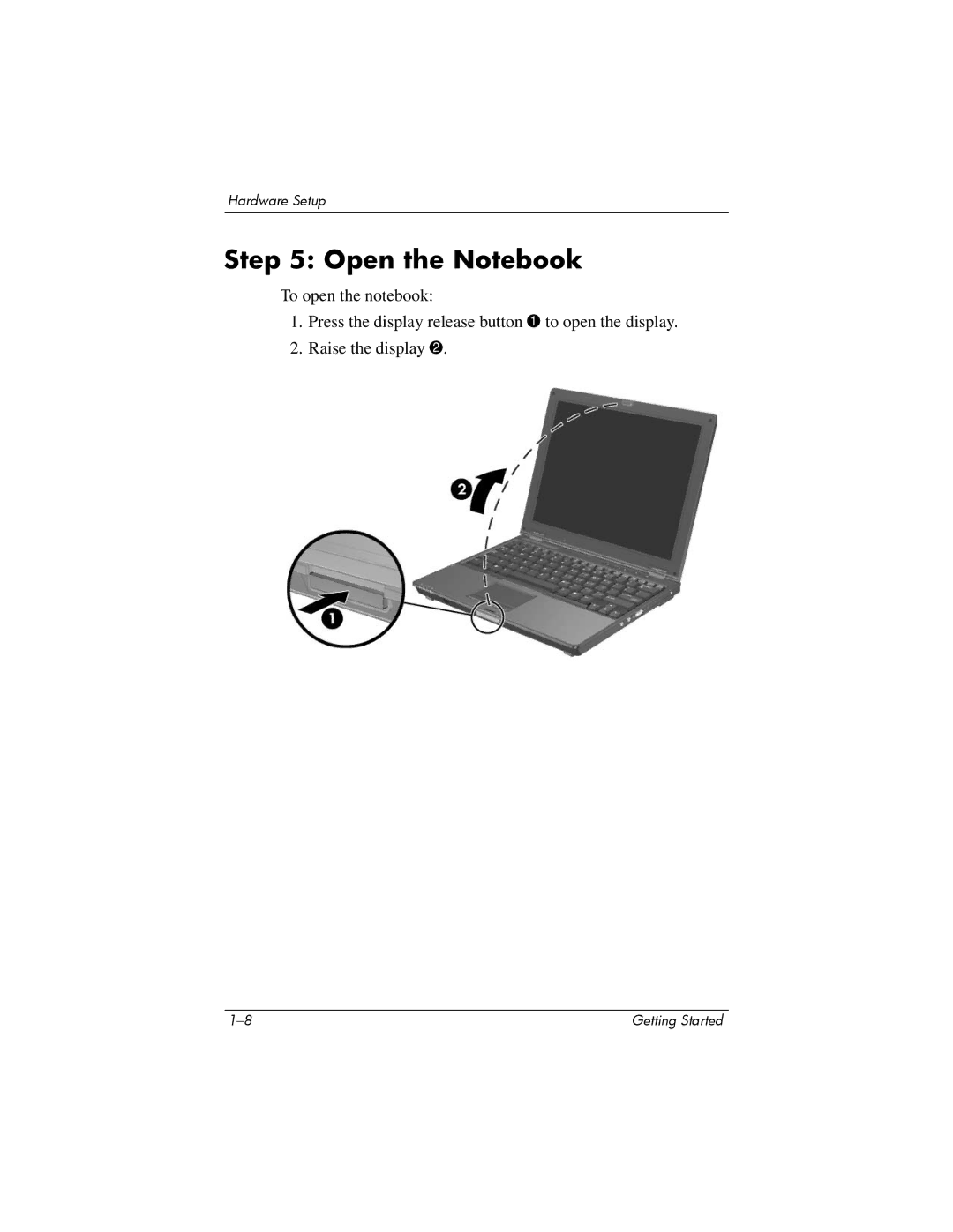 HP NC4200 manual Open the Notebook 