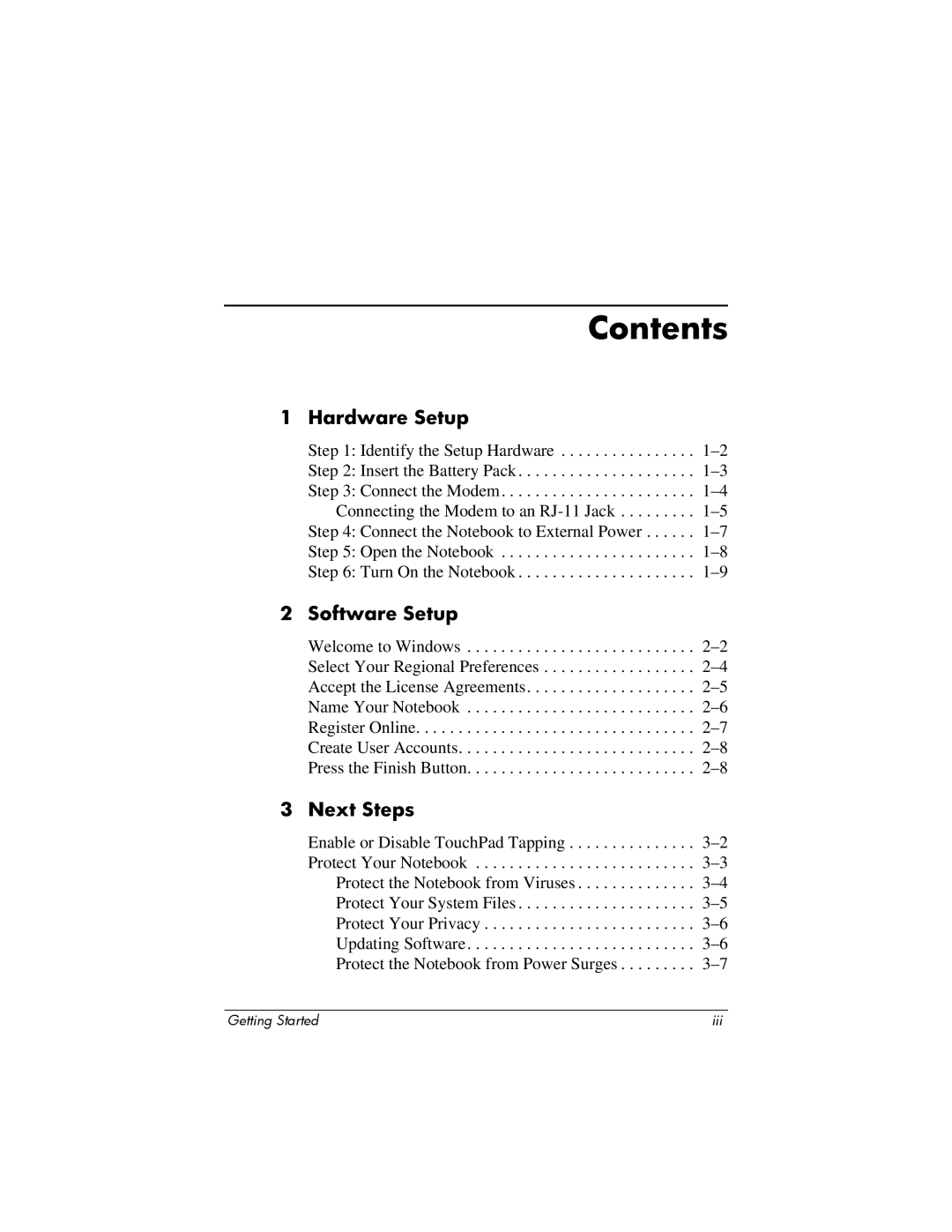 HP NC4200 manual Contents 