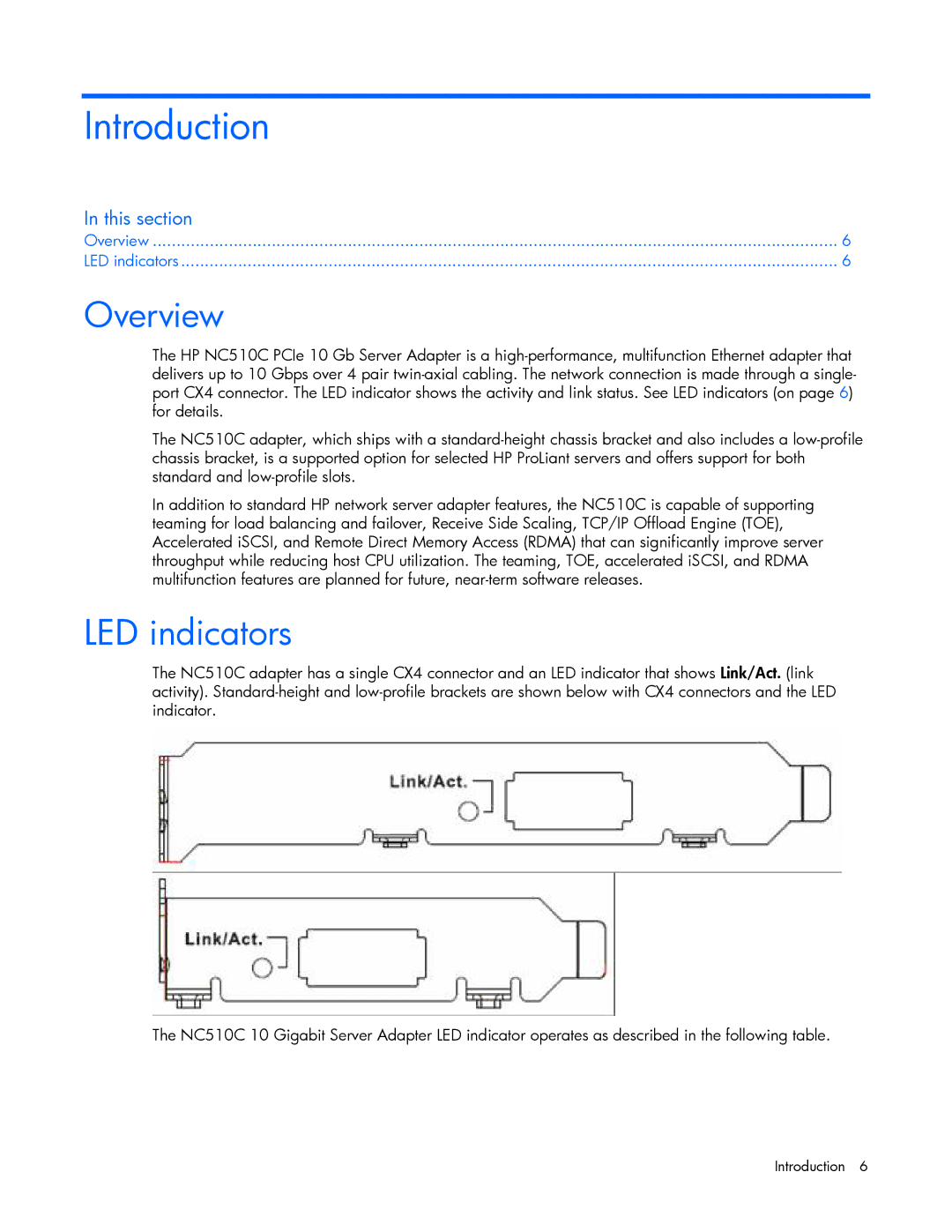 HP NC510C manual Introduction, Overview, LED indicators 