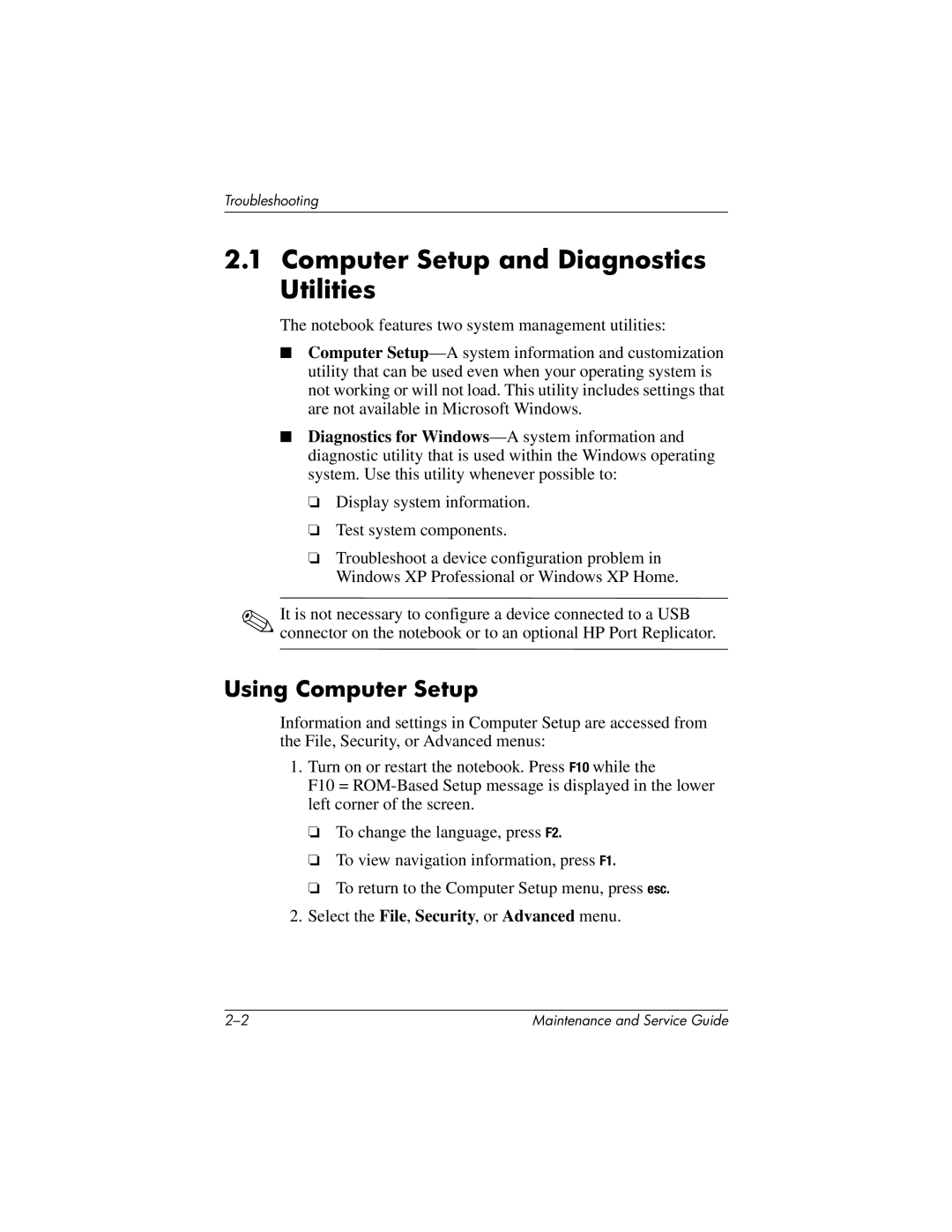 HP 335167-003, nc6000 manual Computer Setup and Diagnostics Utilities, Using Computer Setup 