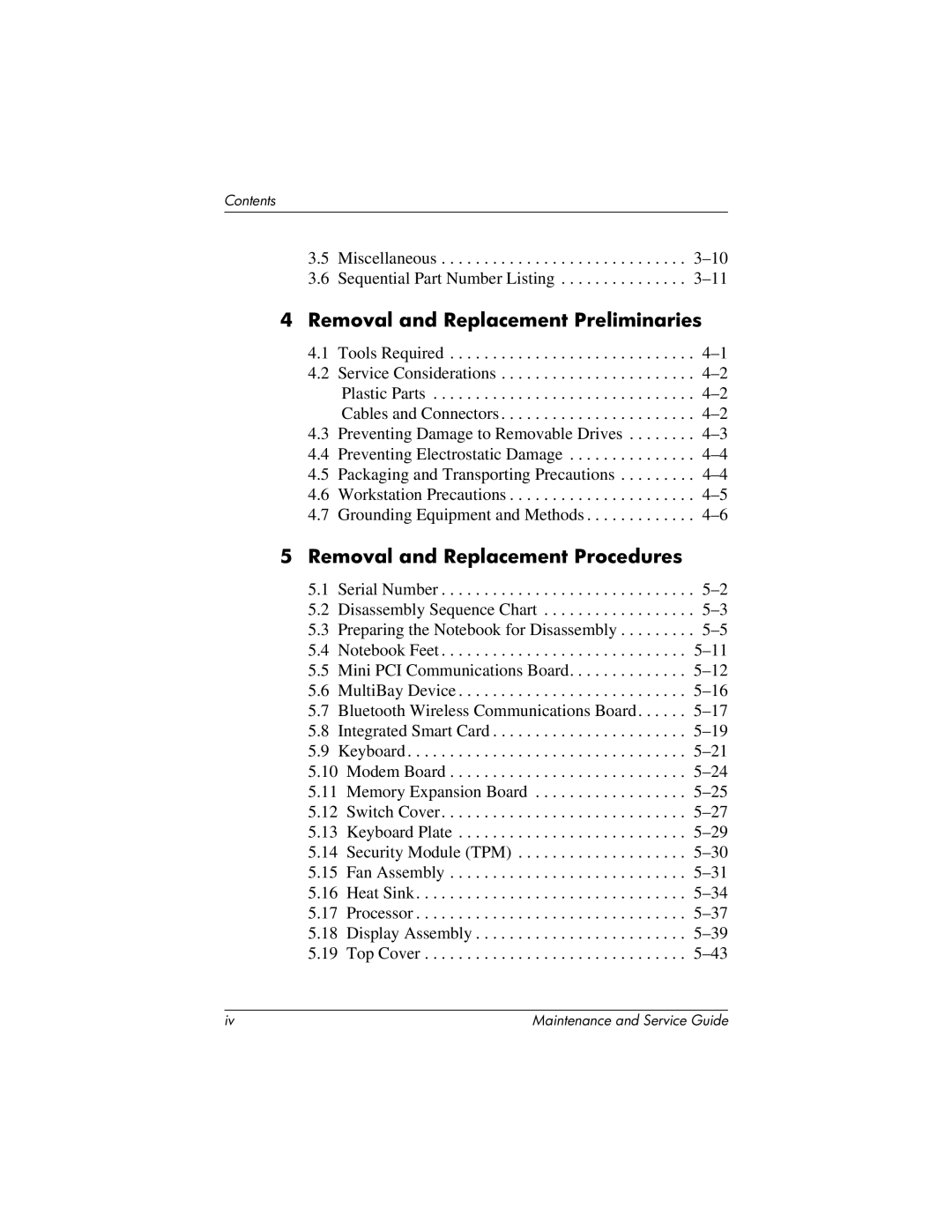 HP nc6000, 335167-003 manual Removal and Replacement Preliminaries, Removal and Replacement Procedures 