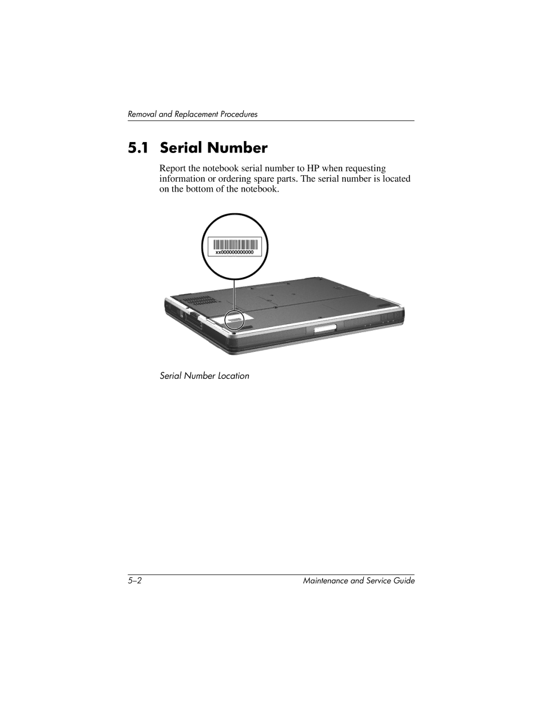 HP 335167-003, nc6000 manual Serial Number 