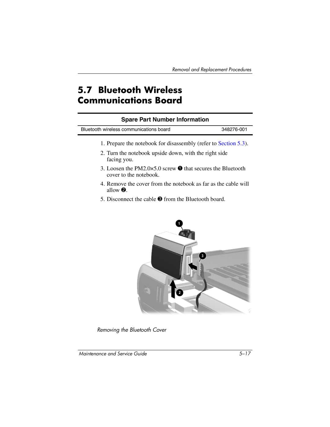 HP nc6000 manual Bluetooth Wireless Communications Board 