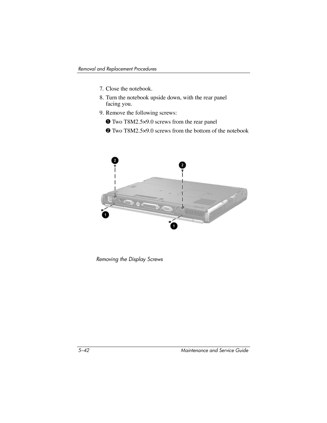 HP nc6000 manual Removing the Display Screws 