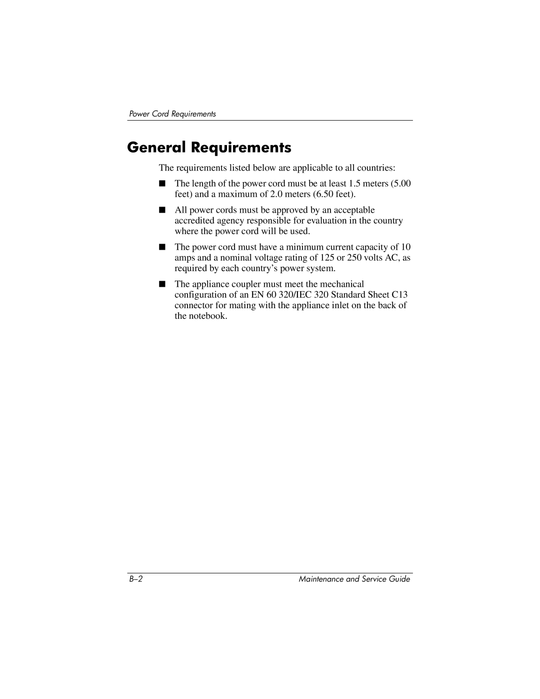 HP nc6000 manual General Requirements 