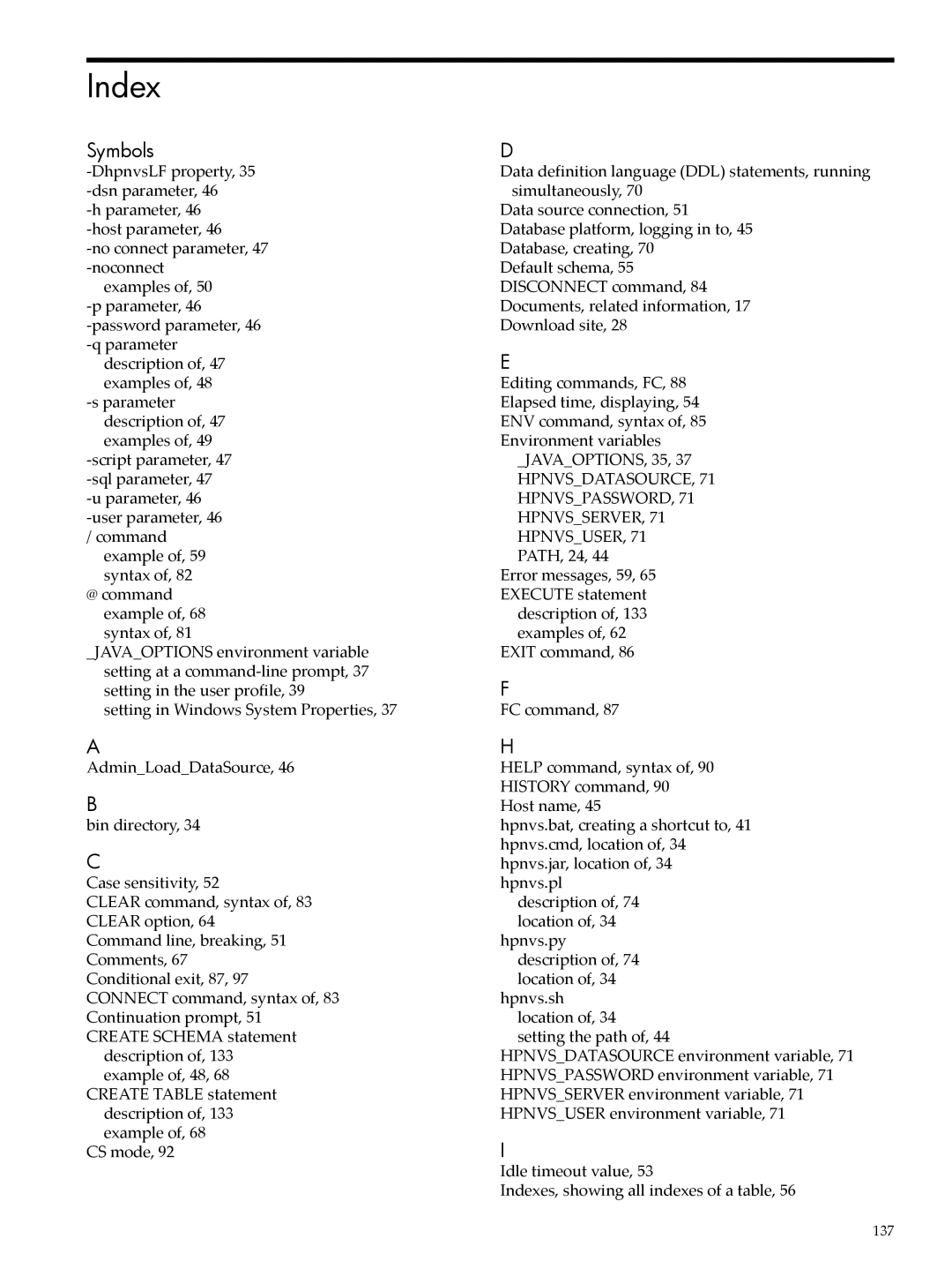 HP NEOVIEW 544530-001 manual Index, Symbols 