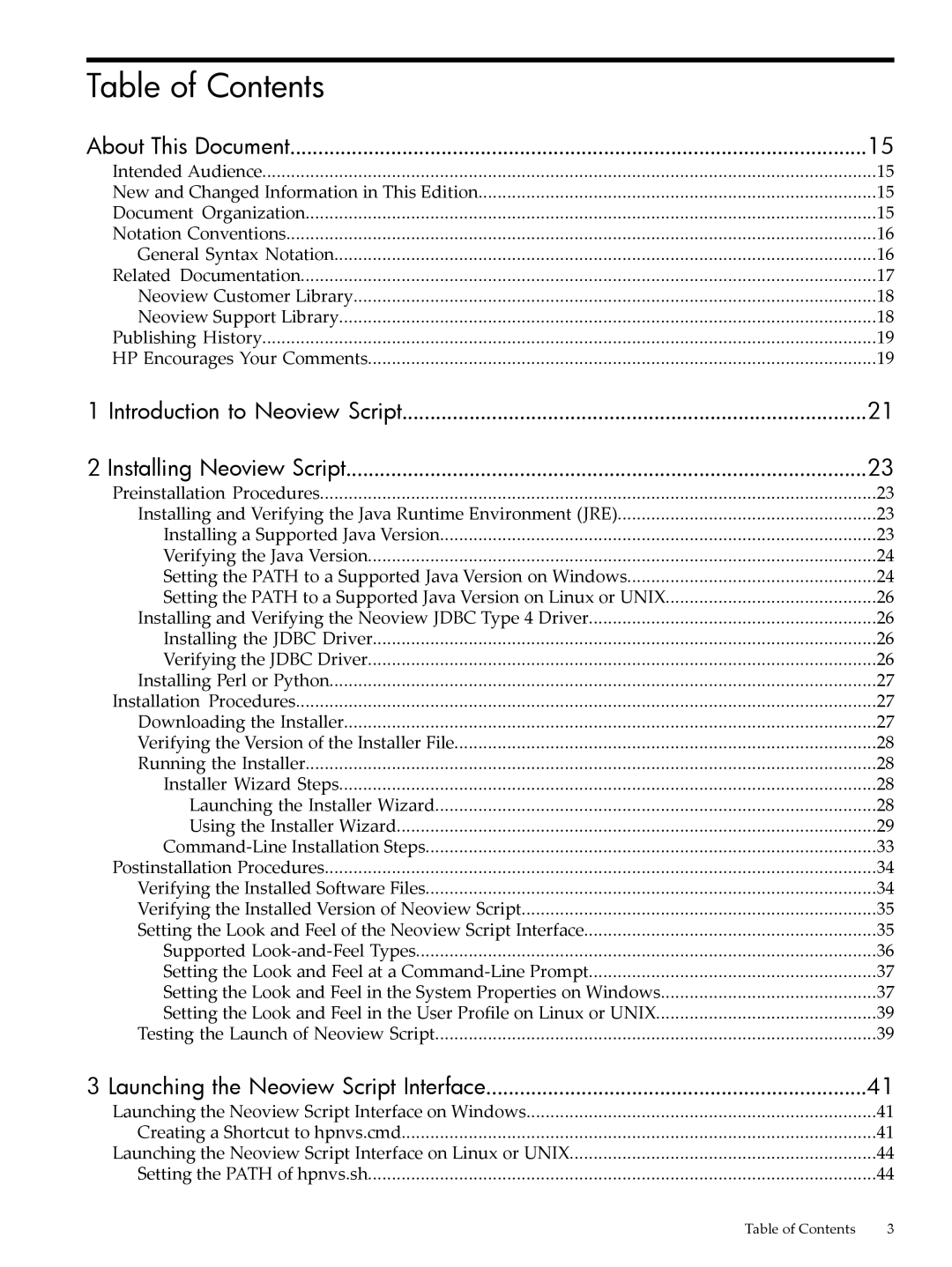 HP NEOVIEW 544530-001 manual Table of Contents 