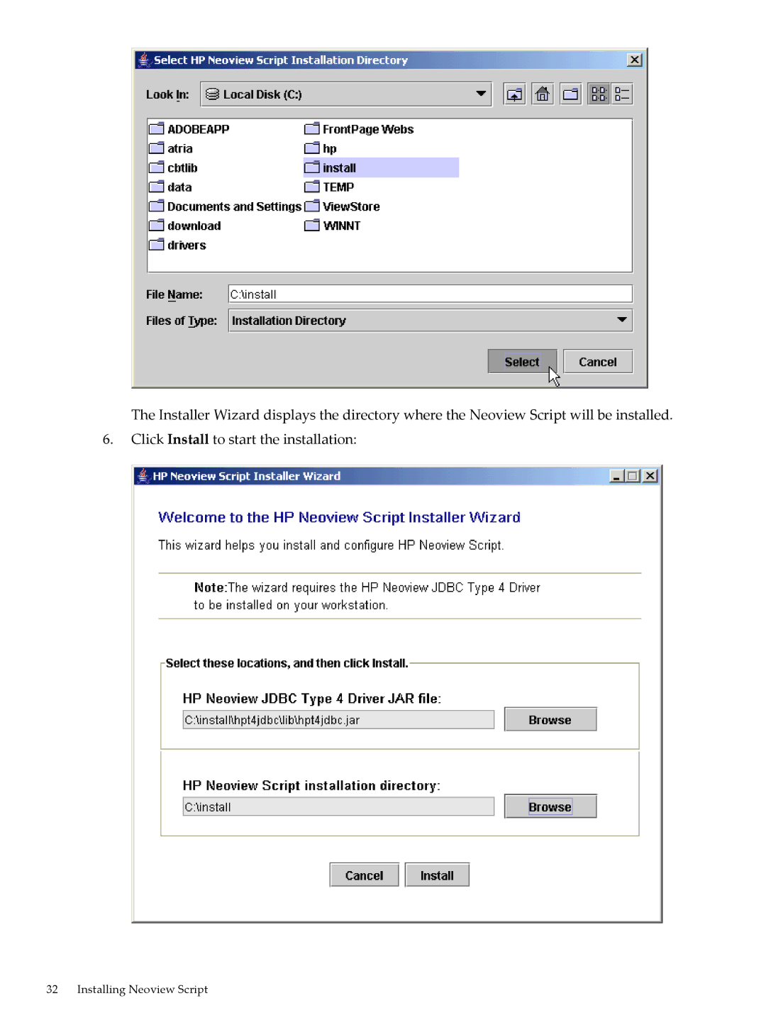 HP NEOVIEW 544530-001 manual Installing Neoview Script 