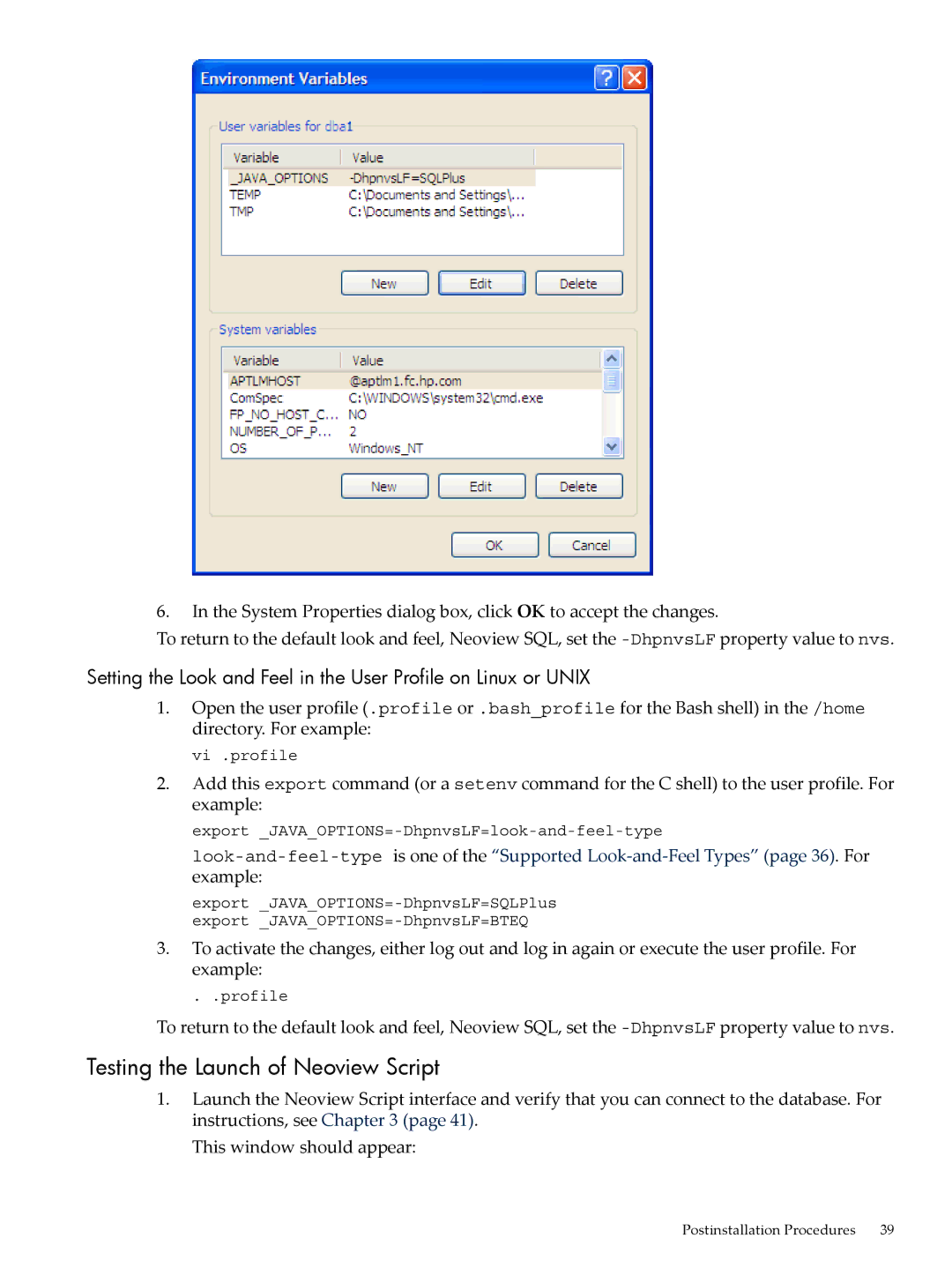 HP NEOVIEW 544530-001 manual Testing the Launch of Neoview Script 