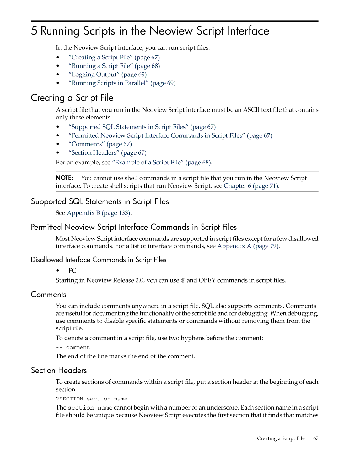 HP NEOVIEW 544530-001 manual Running Scripts in the Neoview Script Interface, Creating a Script File 