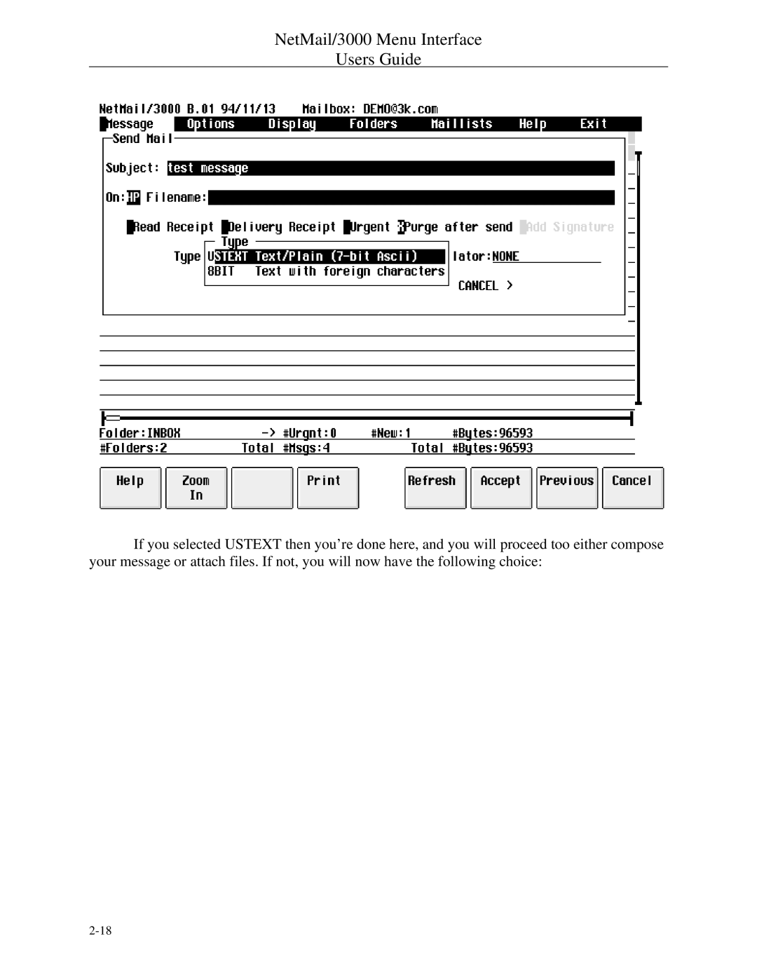 HP manual NetMail/3000 Menu Interface Users Guide 