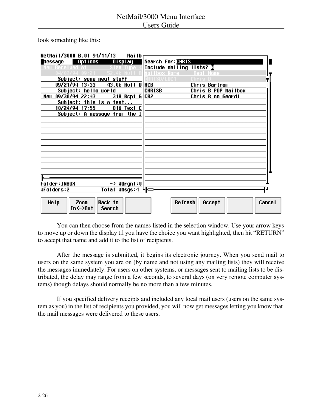 HP manual NetMail/3000 Menu Interface Users Guide 