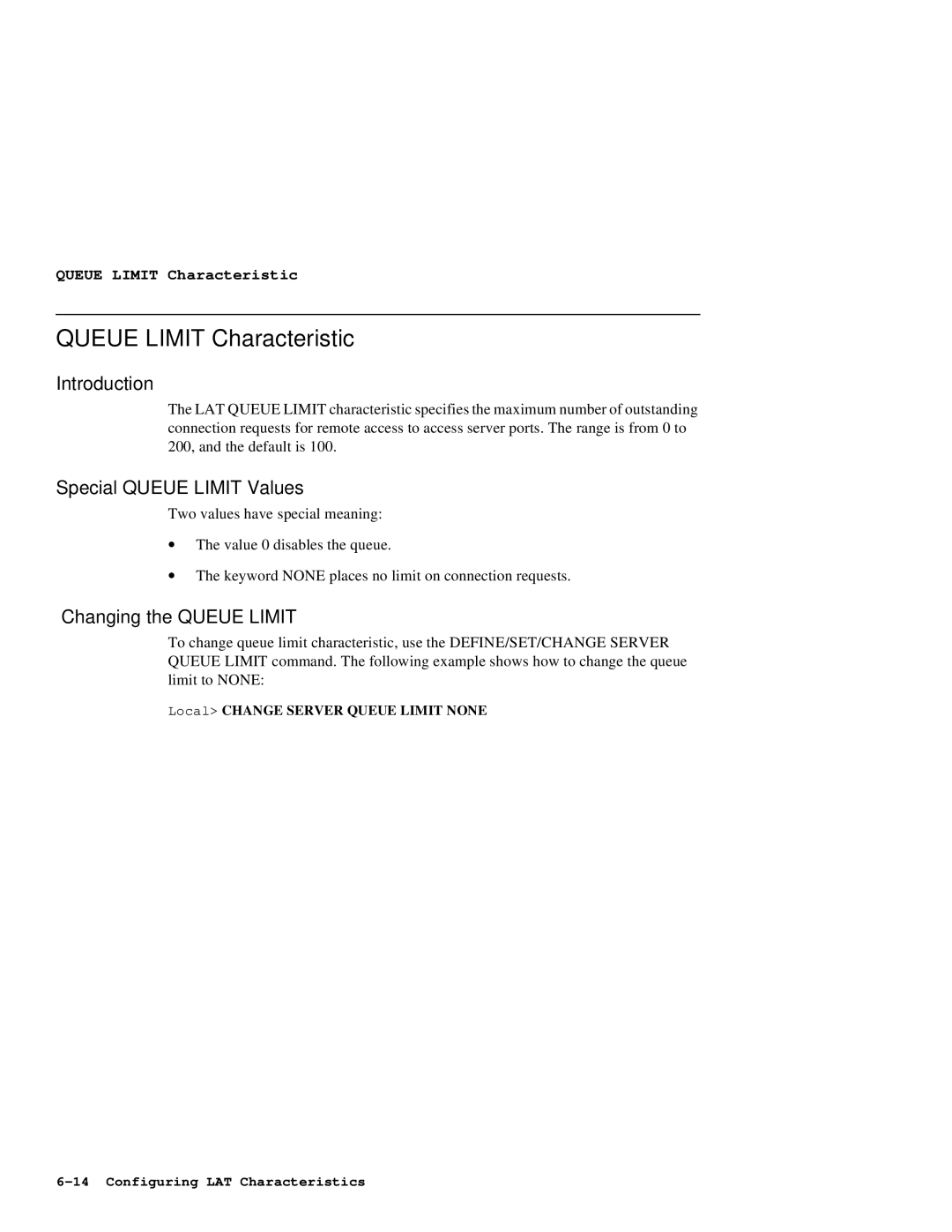 HP NetRider manual Queue Limit Characteristic, Special Queue Limit Values, Changing the Queue Limit 