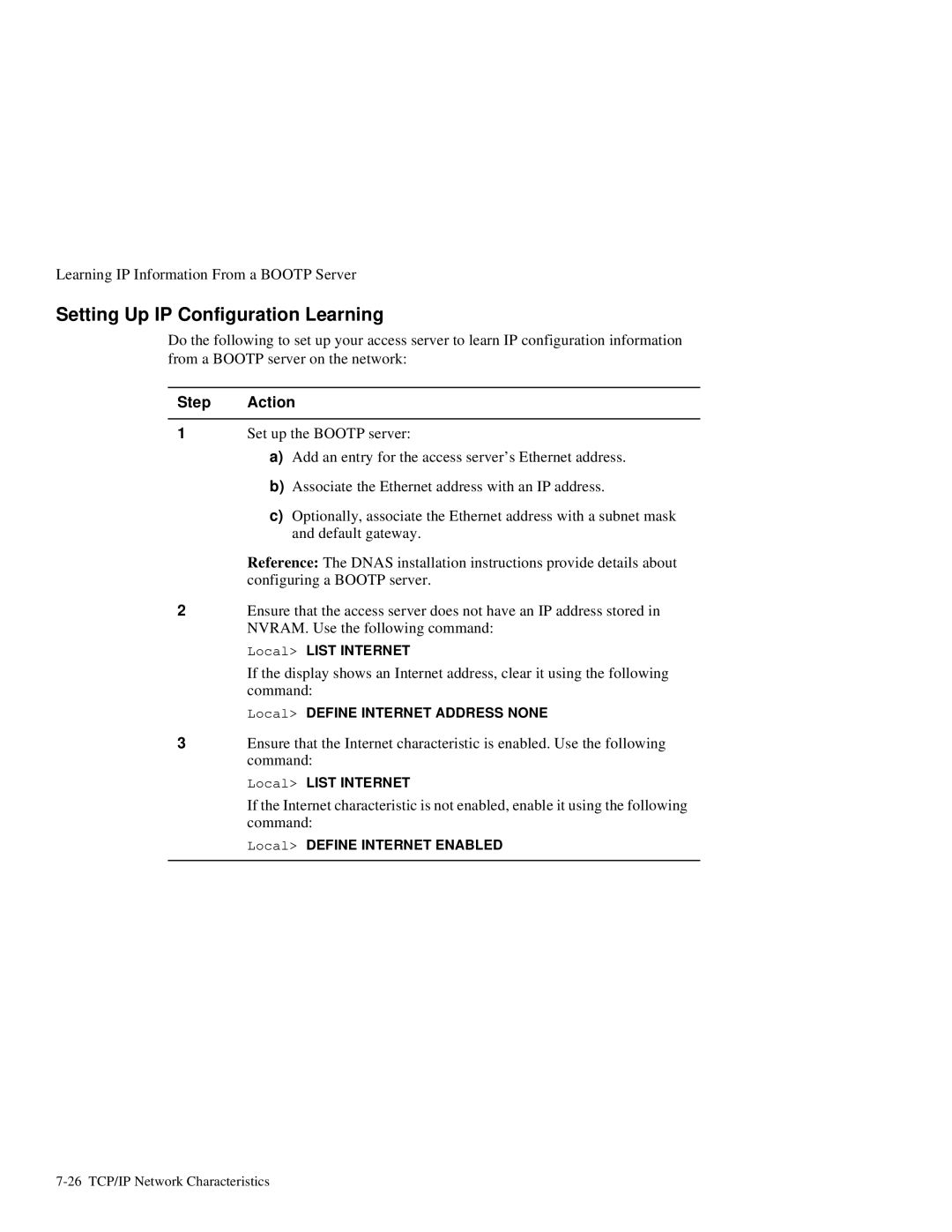 HP NetRider manual Setting Up IP Configuration Learning, Local List Internet, Local Define Internet Address None 