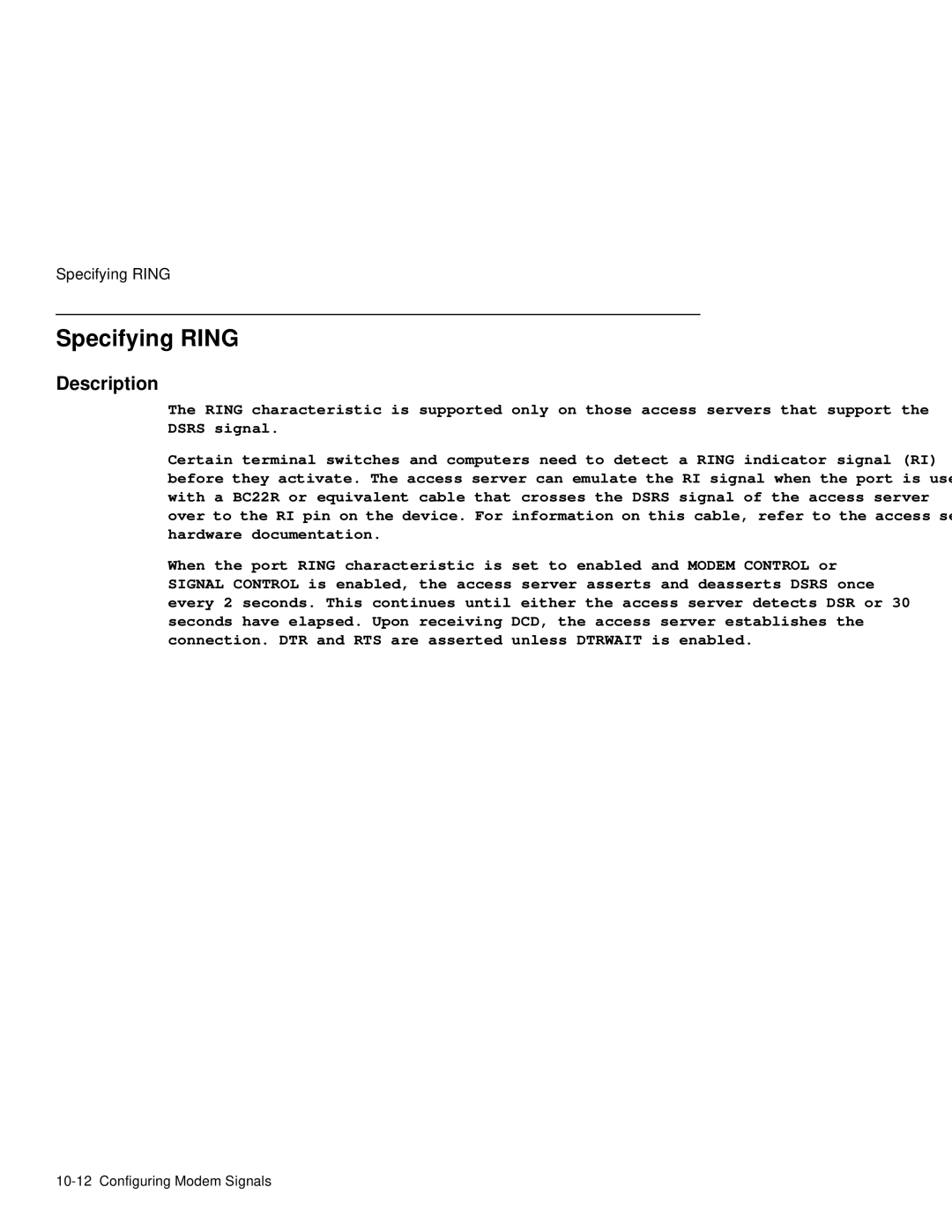 HP NetRider manual Specifying Ring 