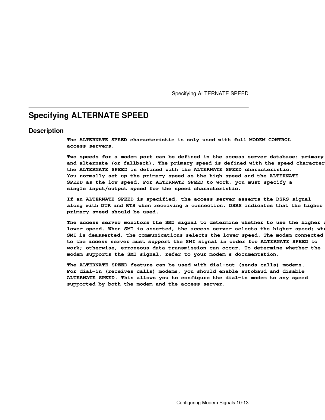 HP NetRider manual Specifying Alternate Speed 