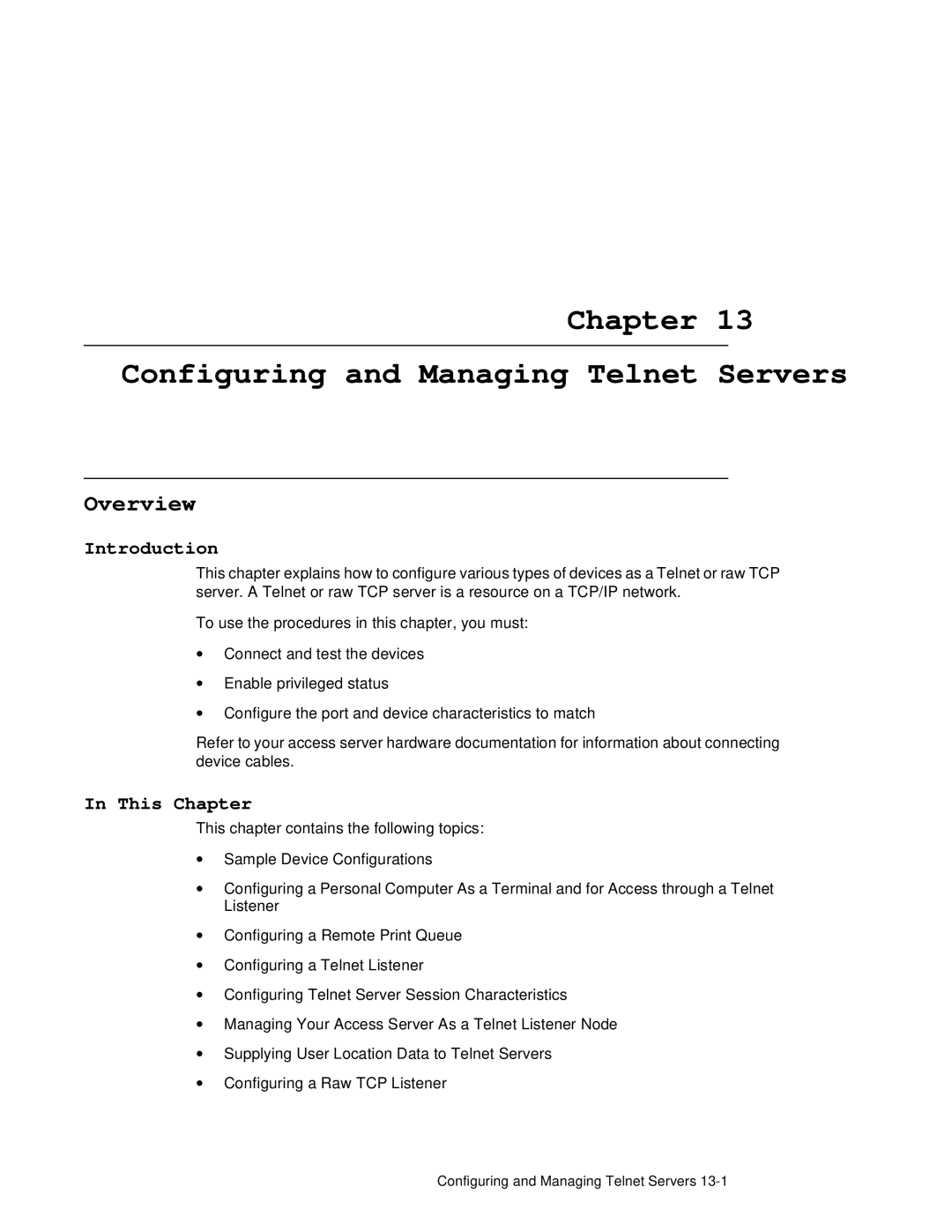 HP NetRider manual Chapter Configuring and Managing Telnet Servers, Overview 