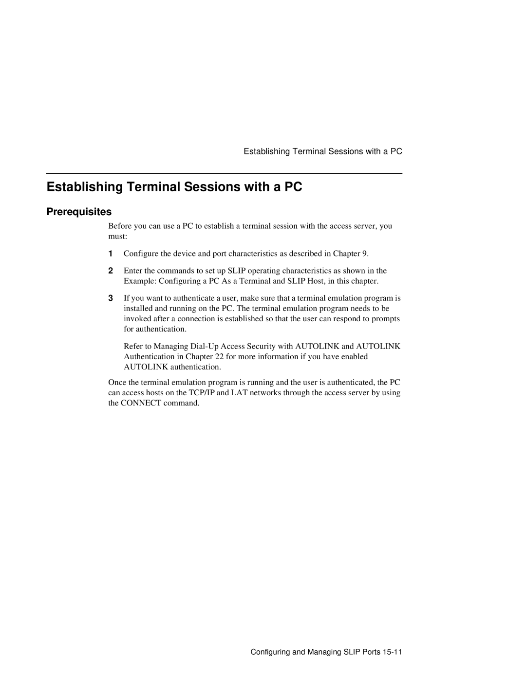 HP NetRider manual Establishing Terminal Sessions with a PC, Prerequisites 