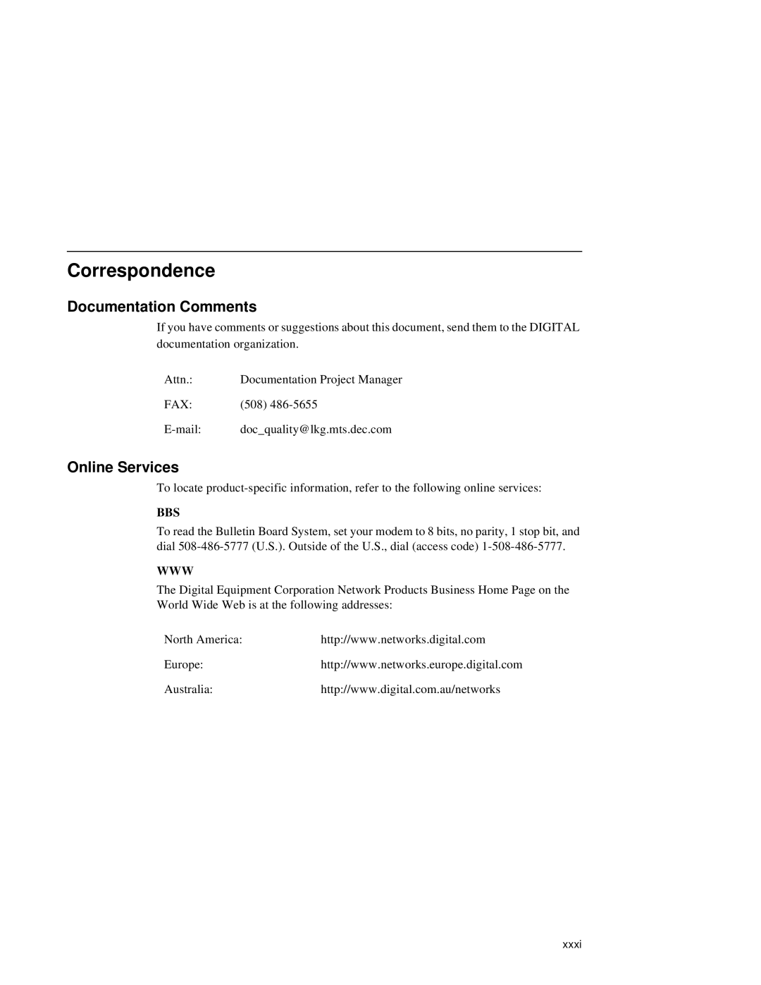 HP NetRider manual Correspondence, Documentation Comments, Online Services, Fax 