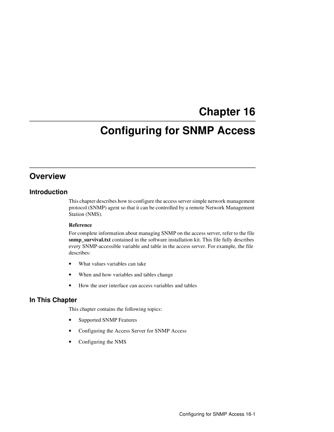 HP NetRider manual Chapter Configuring for Snmp Access, Overview 