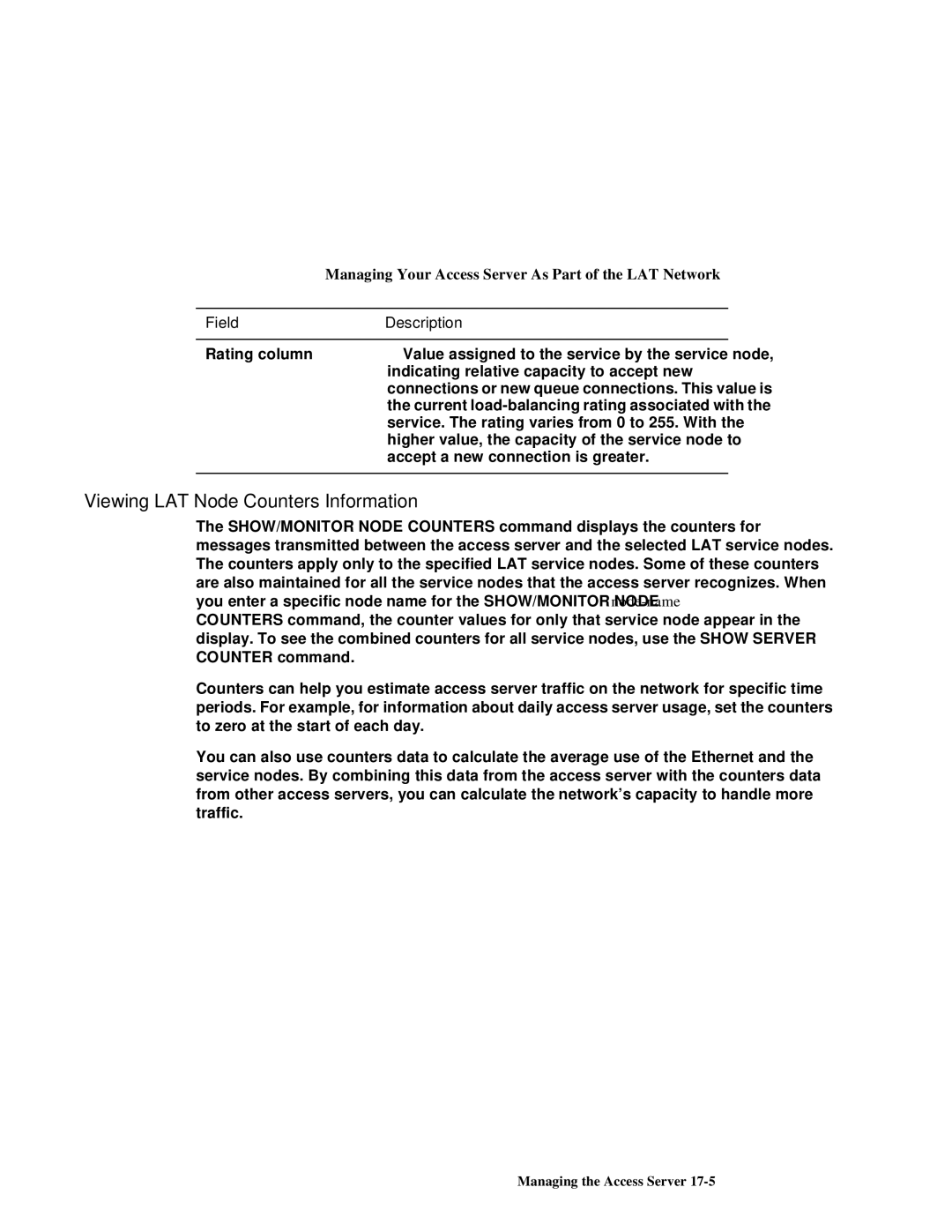 HP NetRider manual Viewing LAT Node Counters Information 