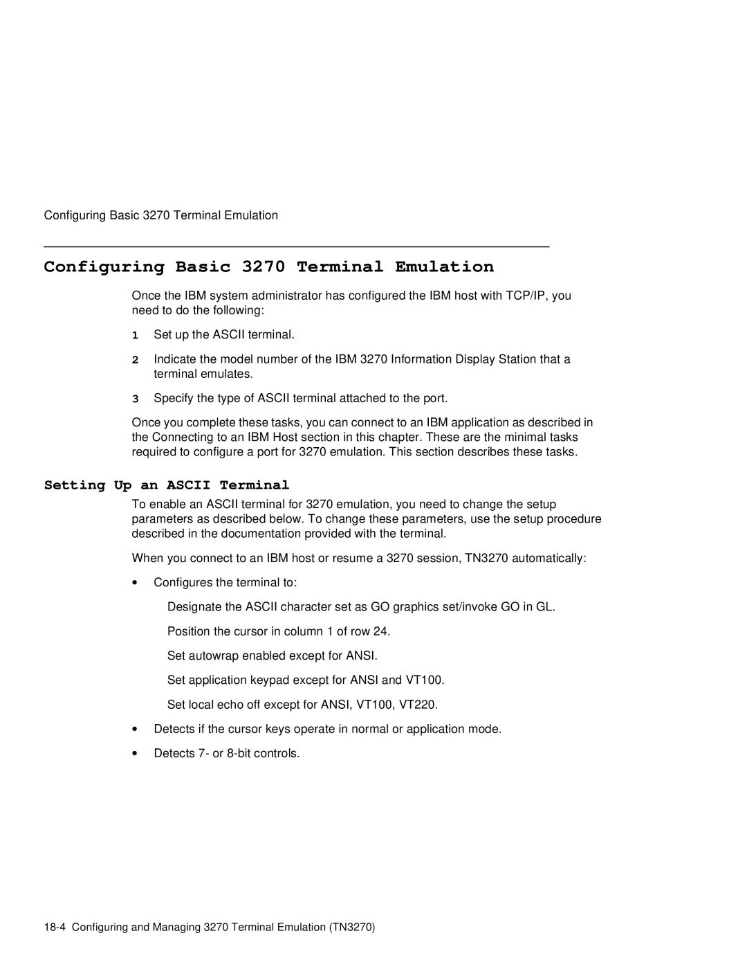 HP NetRider manual Configuring Basic 3270 Terminal Emulation, Setting Up an Ascii Terminal 